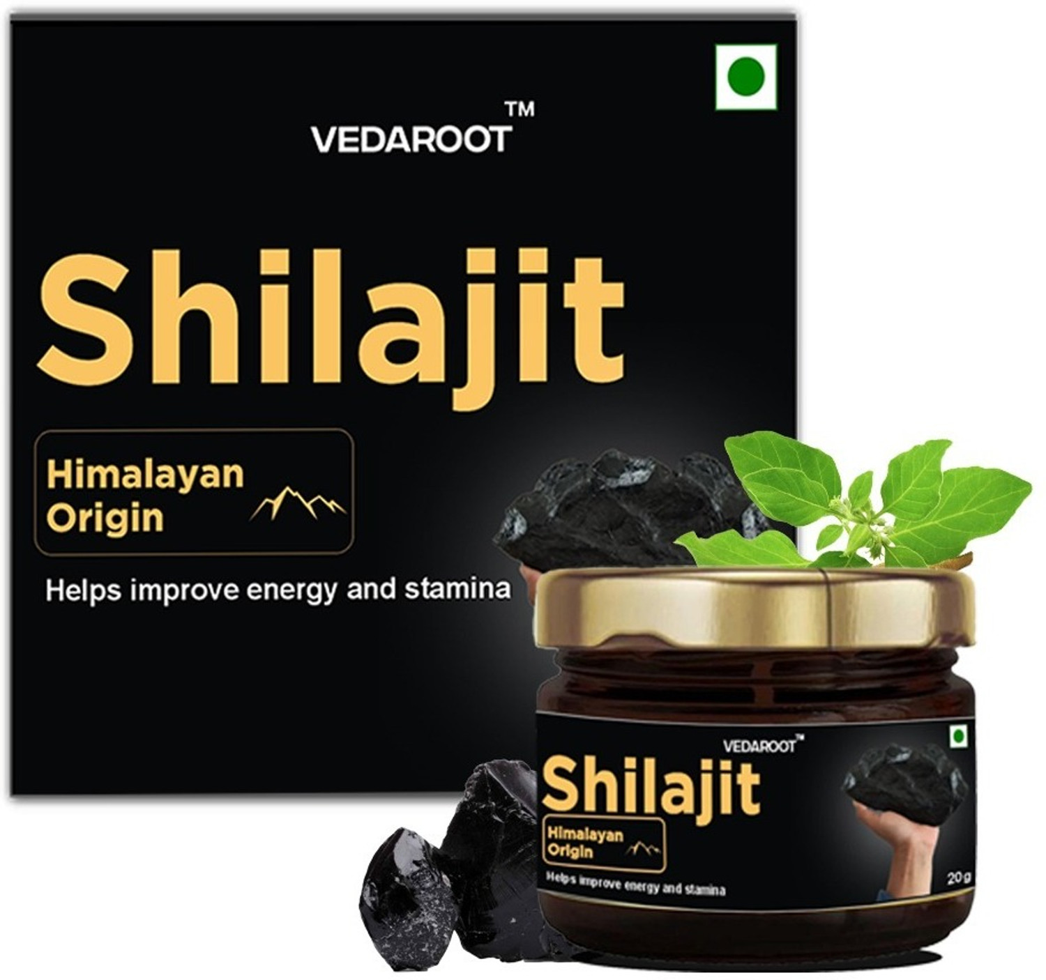 Image of VEDAROOT Pure Shilajit Resin 20g | Boost Performance, Power, Stamina, Strength