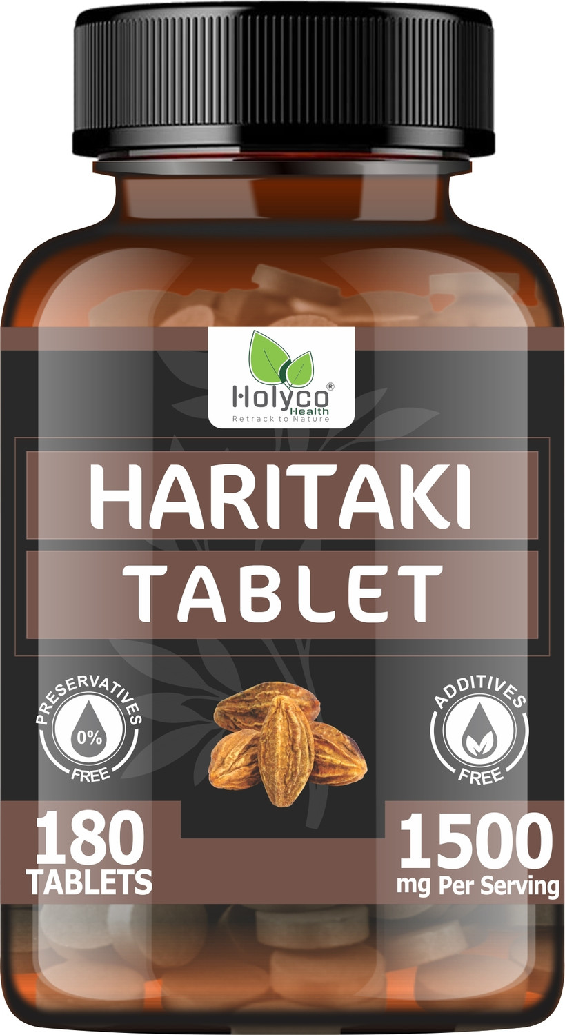 Image of Holyco Health Haritaki Tablet | Harde, Harad, Kadukkai, Himaj | 180 Tablets (180 Tablets)