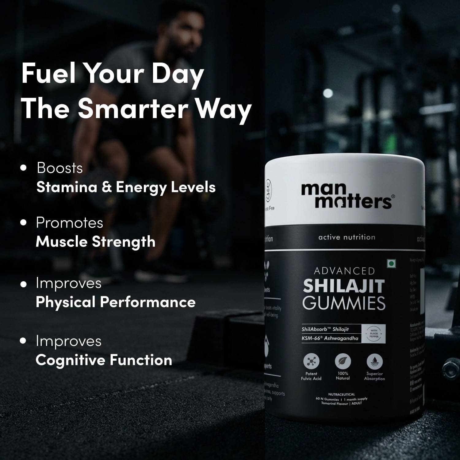 Man Matters Advanced Shilajit Gummies With Ashwagandha KSM66 & Black - Image 5