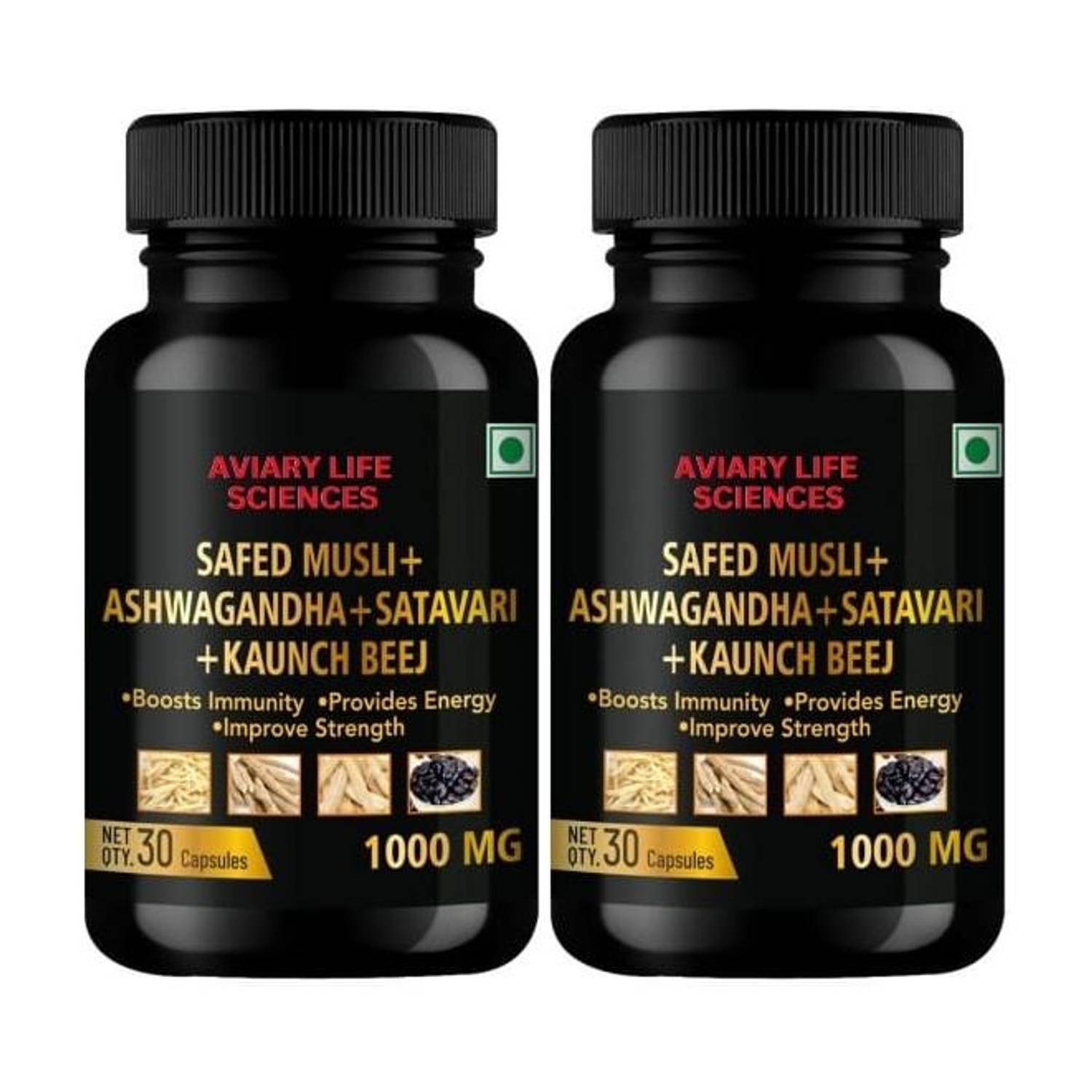 AVIARY LIFE SCIENCES Ayurvedic medicine of,Ashwagandha,Safed musli,Satavari,Kauch beej capsule