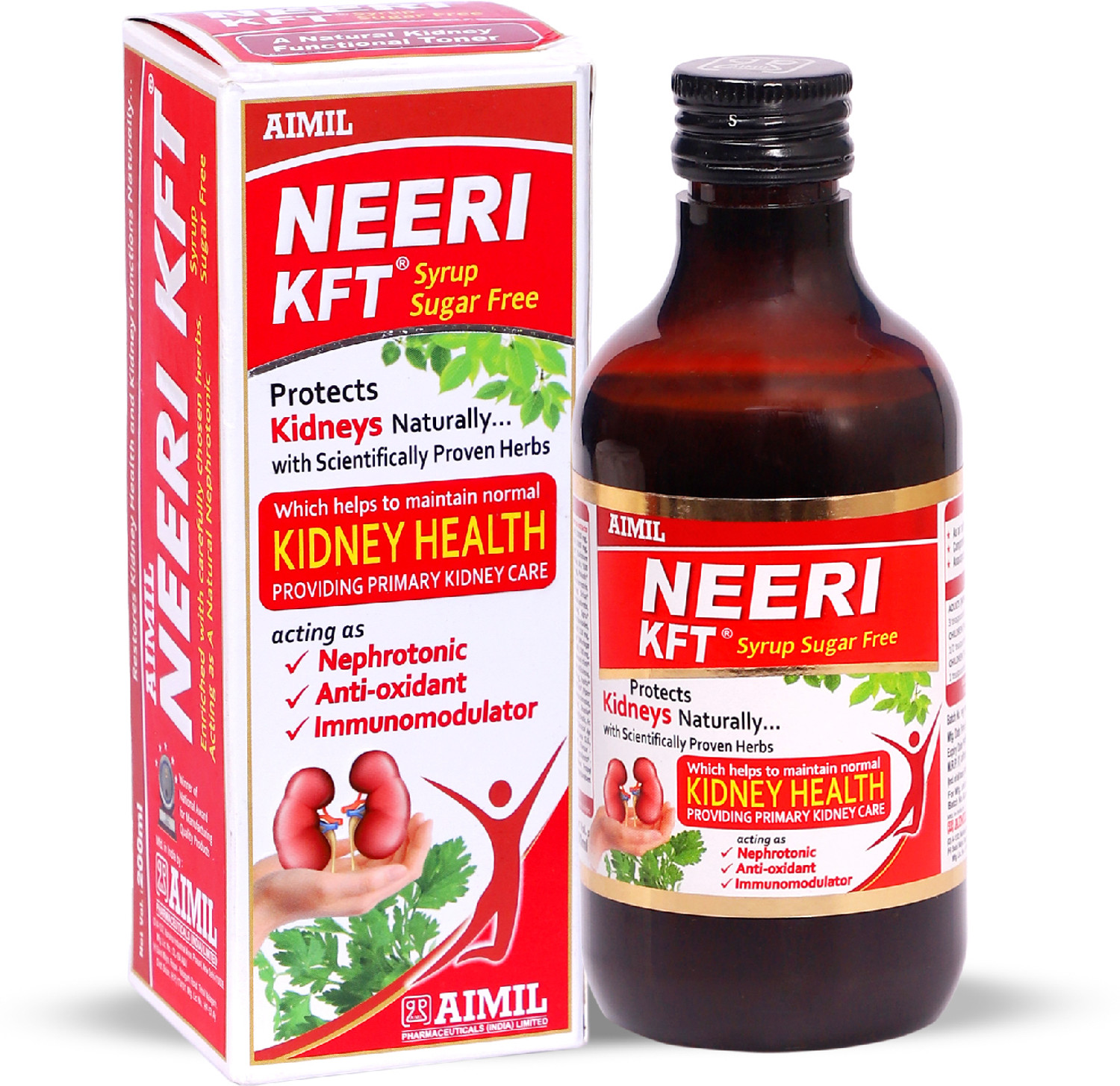Image of AIMIL NEERI KFT Sugar Free Syrup for Kidney Health | Improves Kidney Function Naturally (Pack of 3)