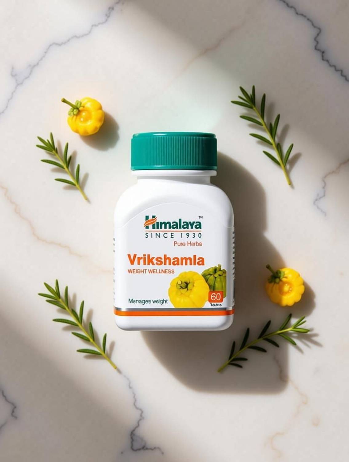 Complément Alimentaire Himalaya Vrikshamla - 60 Comprimés - Gestion Du Poids Naturel - Valable Jusqu'en 2028
