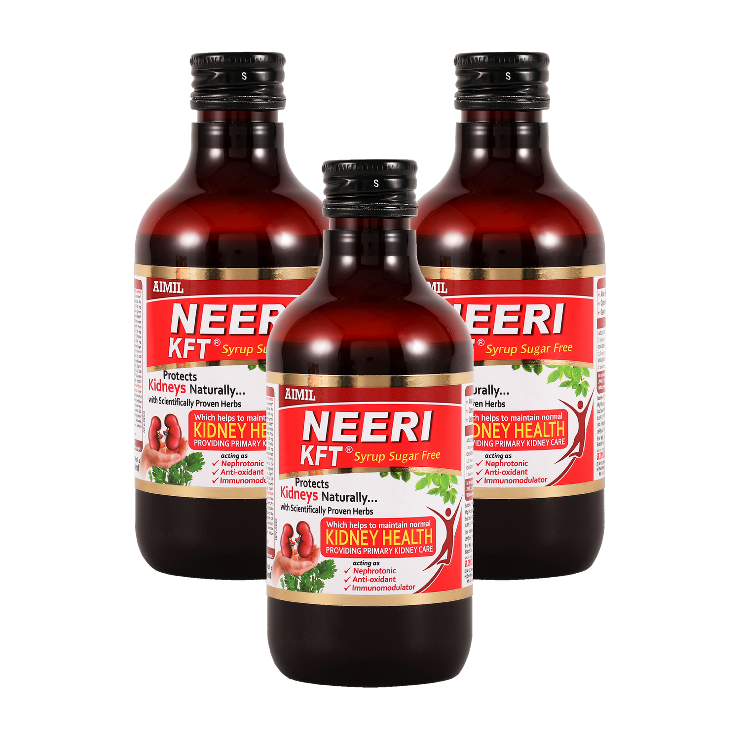 Image of AIMIL NEERI KFT Sugar Free Syrup for Kidney Health | Improves Kidney Function Naturally (Pack of 3)
