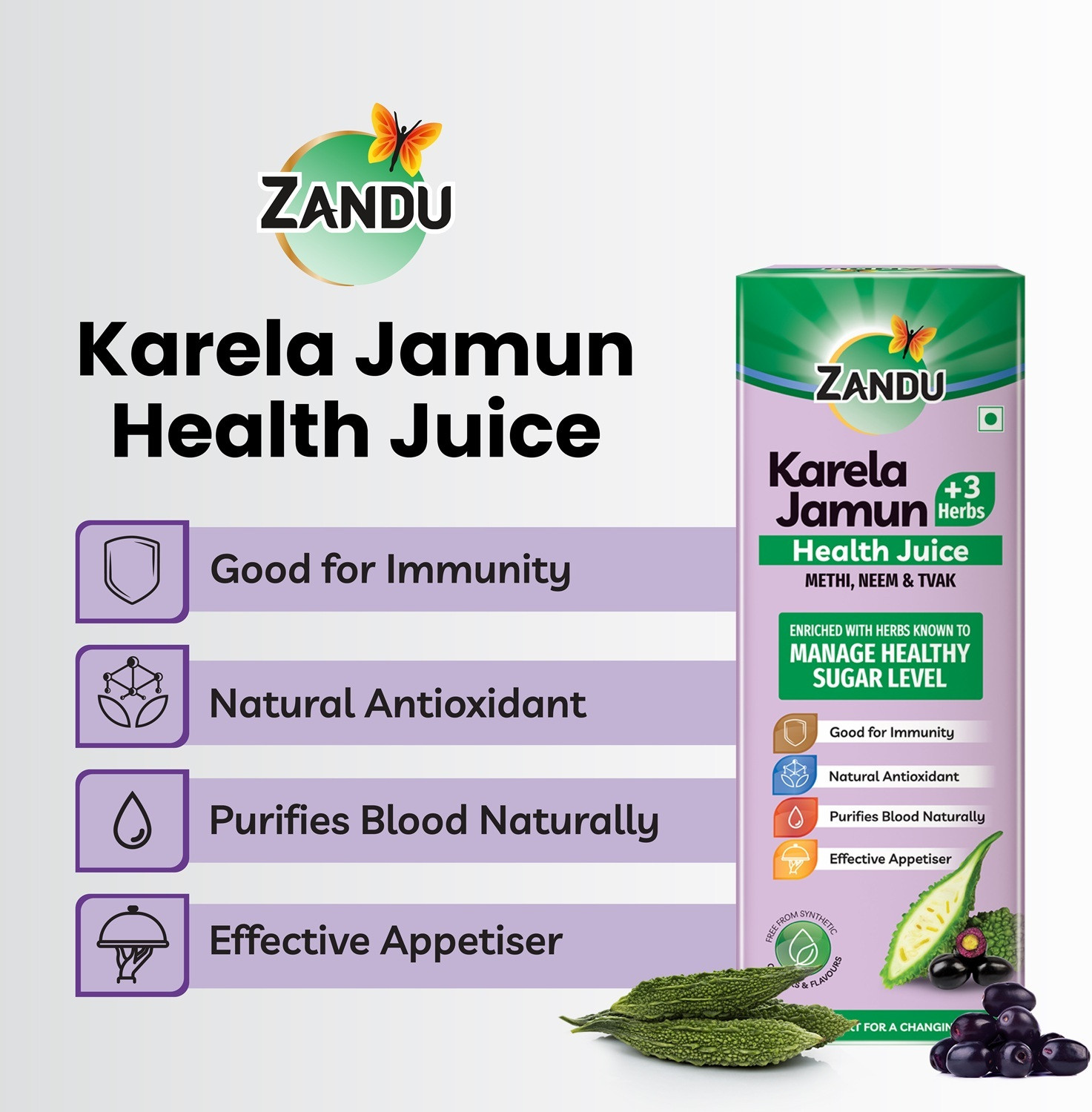 Image of ZANDU Karela Jamun + 3 Herbs Health Juice
