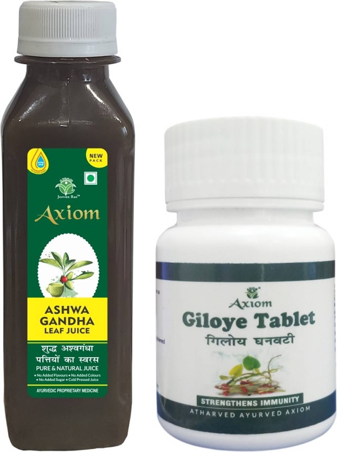 AXIOM Ashwagandha Leaf Juice With Giloye Tablets