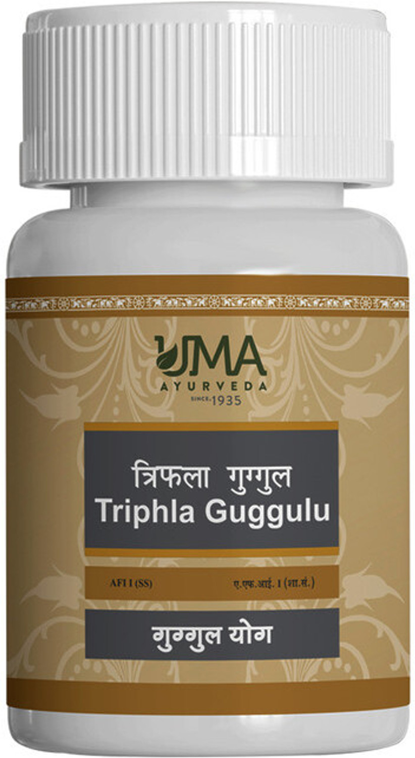 Image of Uma Ayurveda Triphala Guggul 40 Tab Useful in Cuts, Wounds and Burn Injury Piles