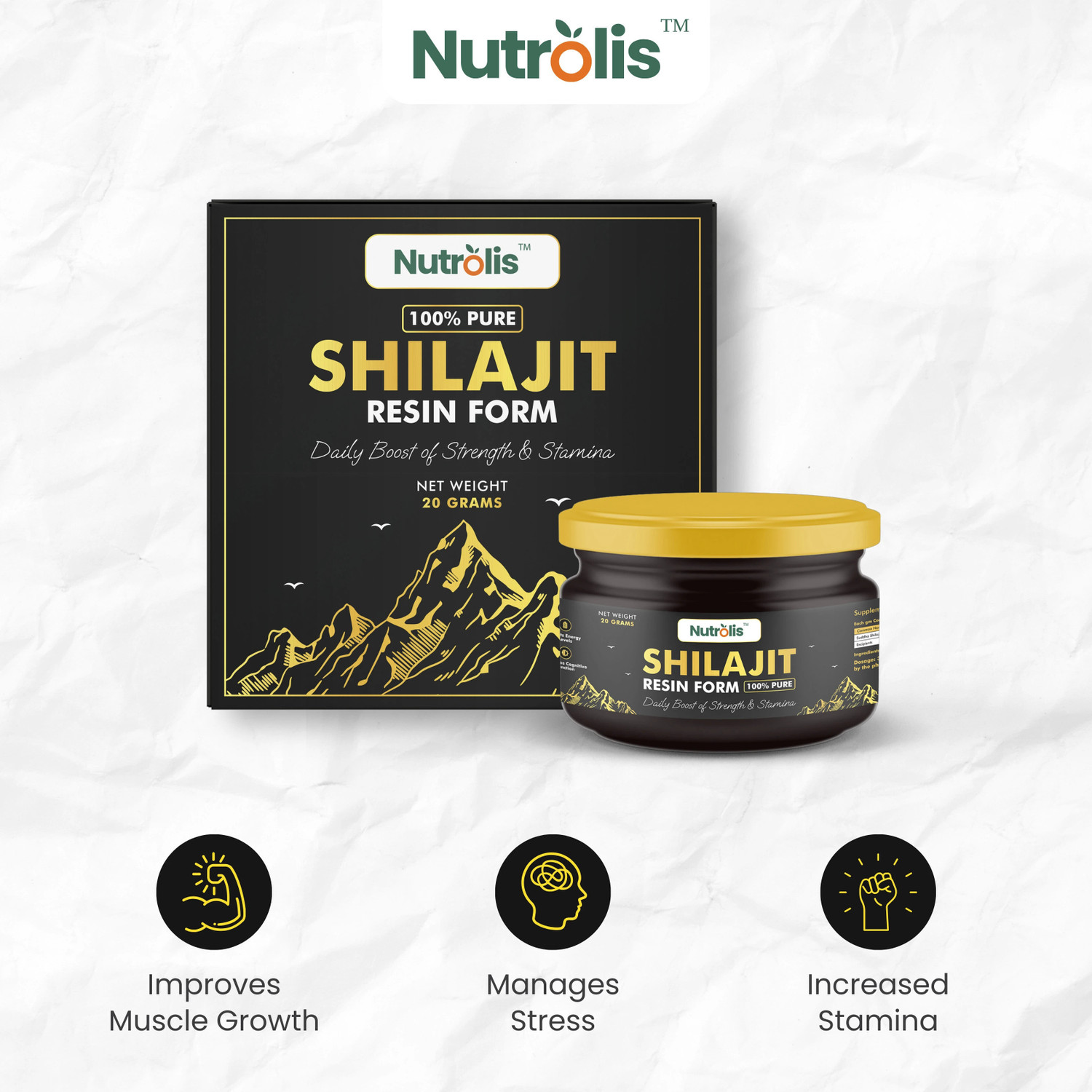 Image of Nutrolis Himalayan Shilajit Resin | High Fulvic Acid | Boost Performance, Power & Stamina