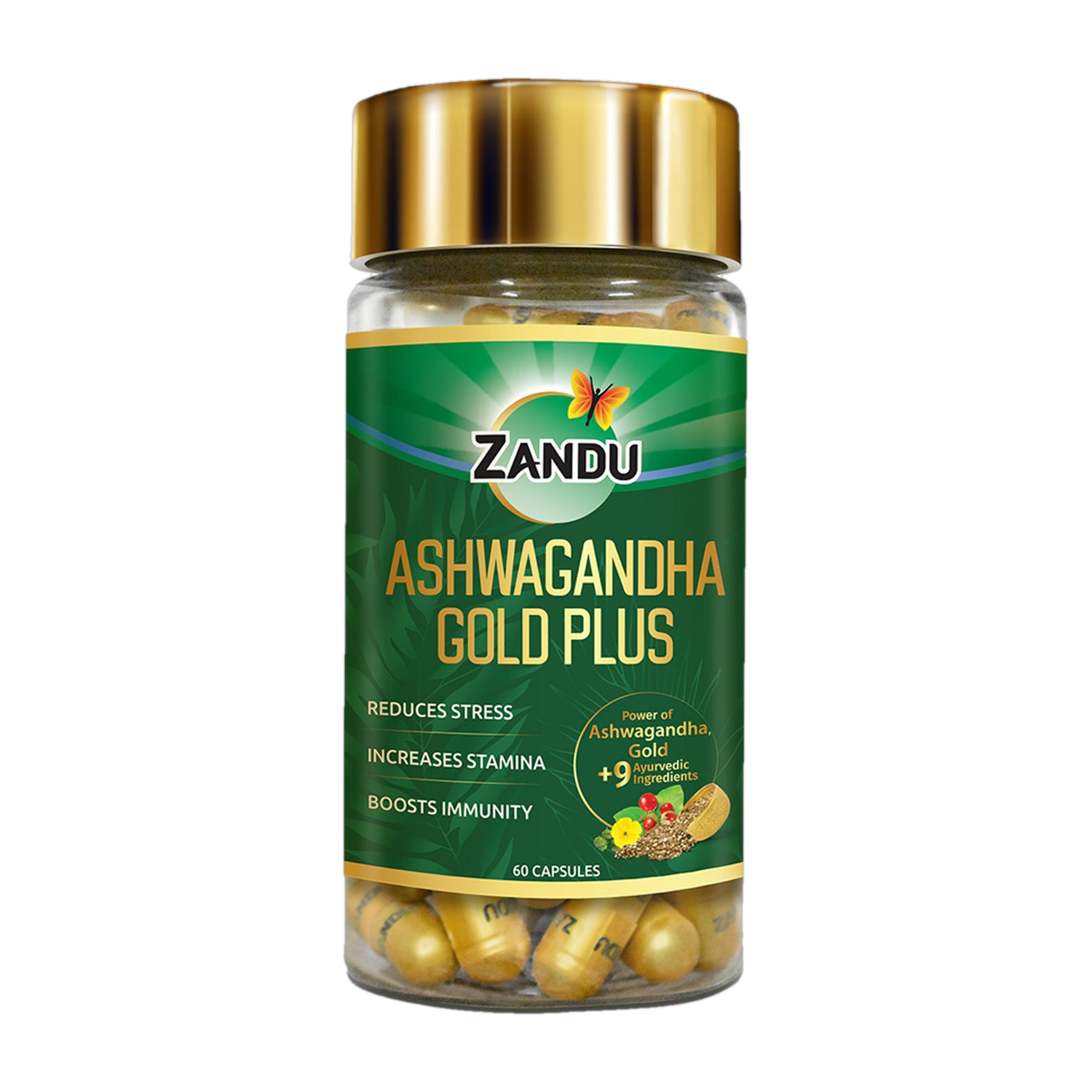Image of ZANDU Ashwagandha Gold PlusIReduces Stress & Cortisol, Improves Sleep &Muscle Recovery