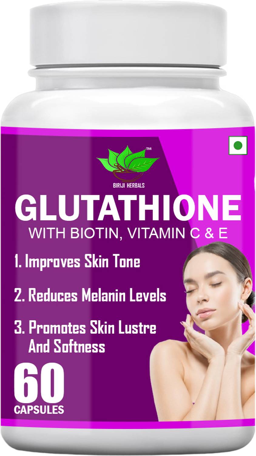 BIRJI HERBALS Glutathione with biotin, vitamin C & E Price in India