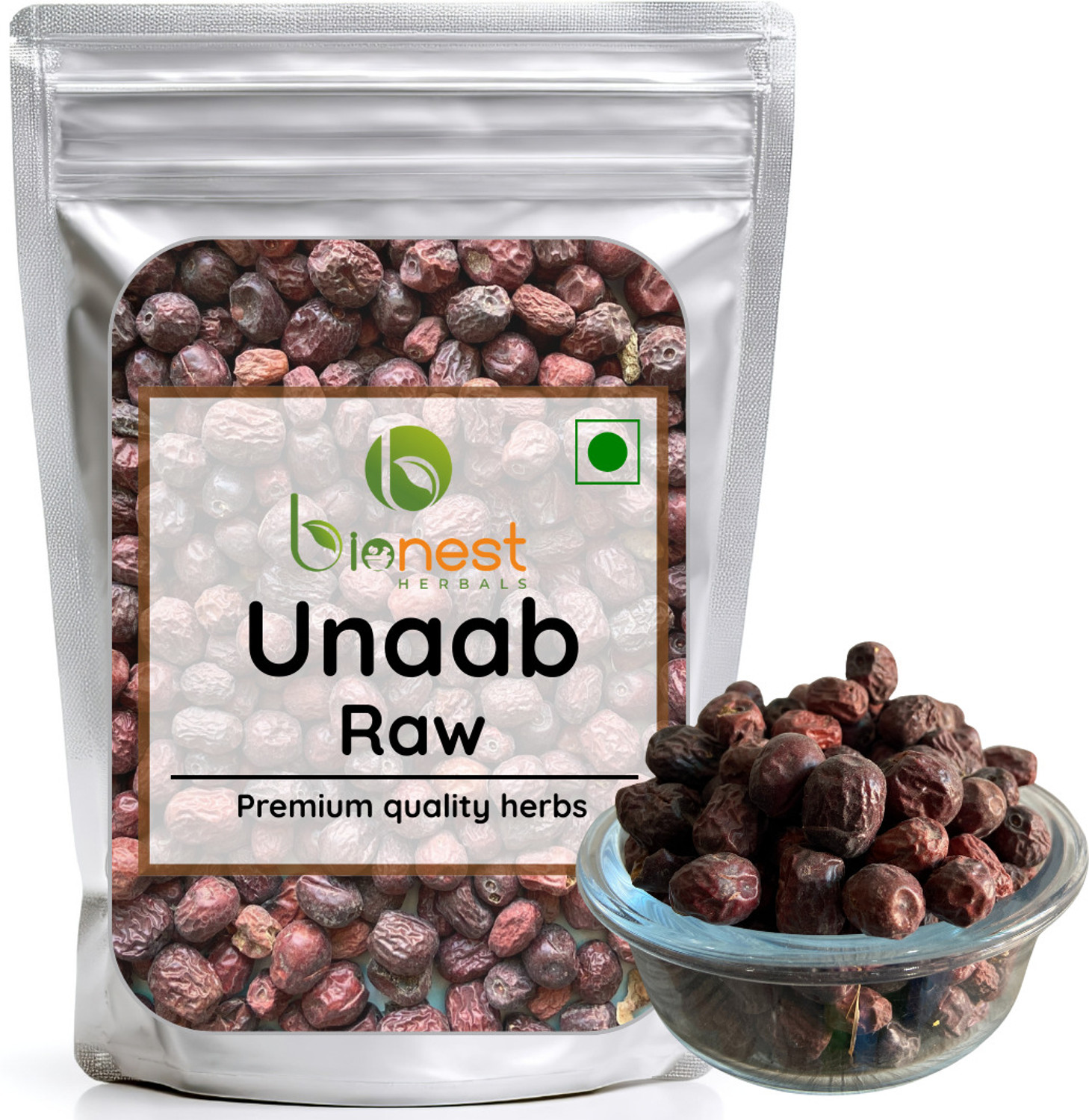 Image of Bionest Herbals Unaab (Raw) - 100 g | Jujube Fruit | Anti-oxidant, Immune support, calms mind