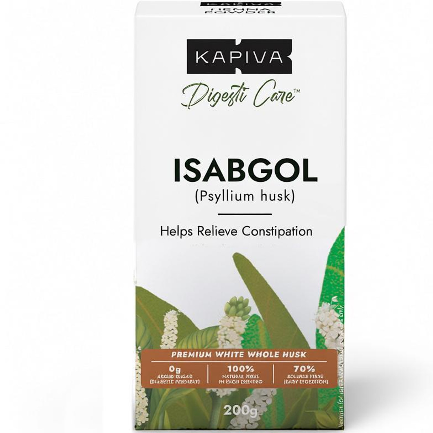 Image of Kapiva Isabgol (Psyllium Husk) | Relieves Constipation | 70% Soluble Fibre