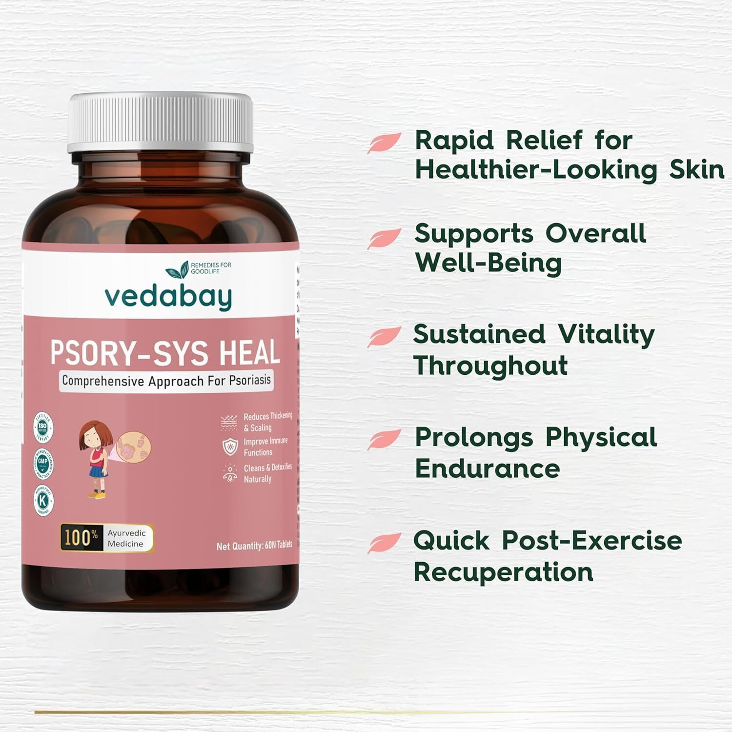 Image of Vedabay Psorysys Heal Psoriasis Medicine, Helps In Redness and Dry Patches