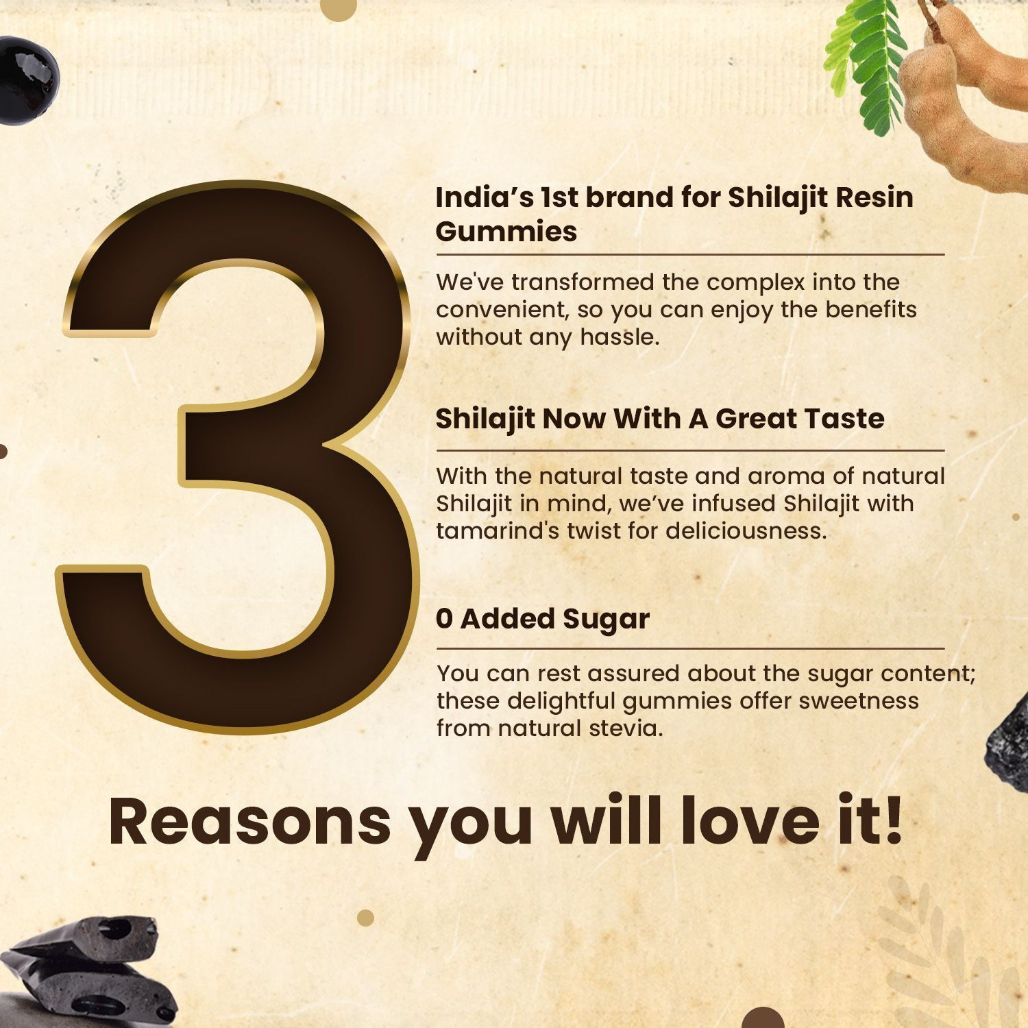 Image of Neuherbs Pure Himalayan Shilajit 30 Gummies Tamarind Flavour | Strength, Energy & Stamina
