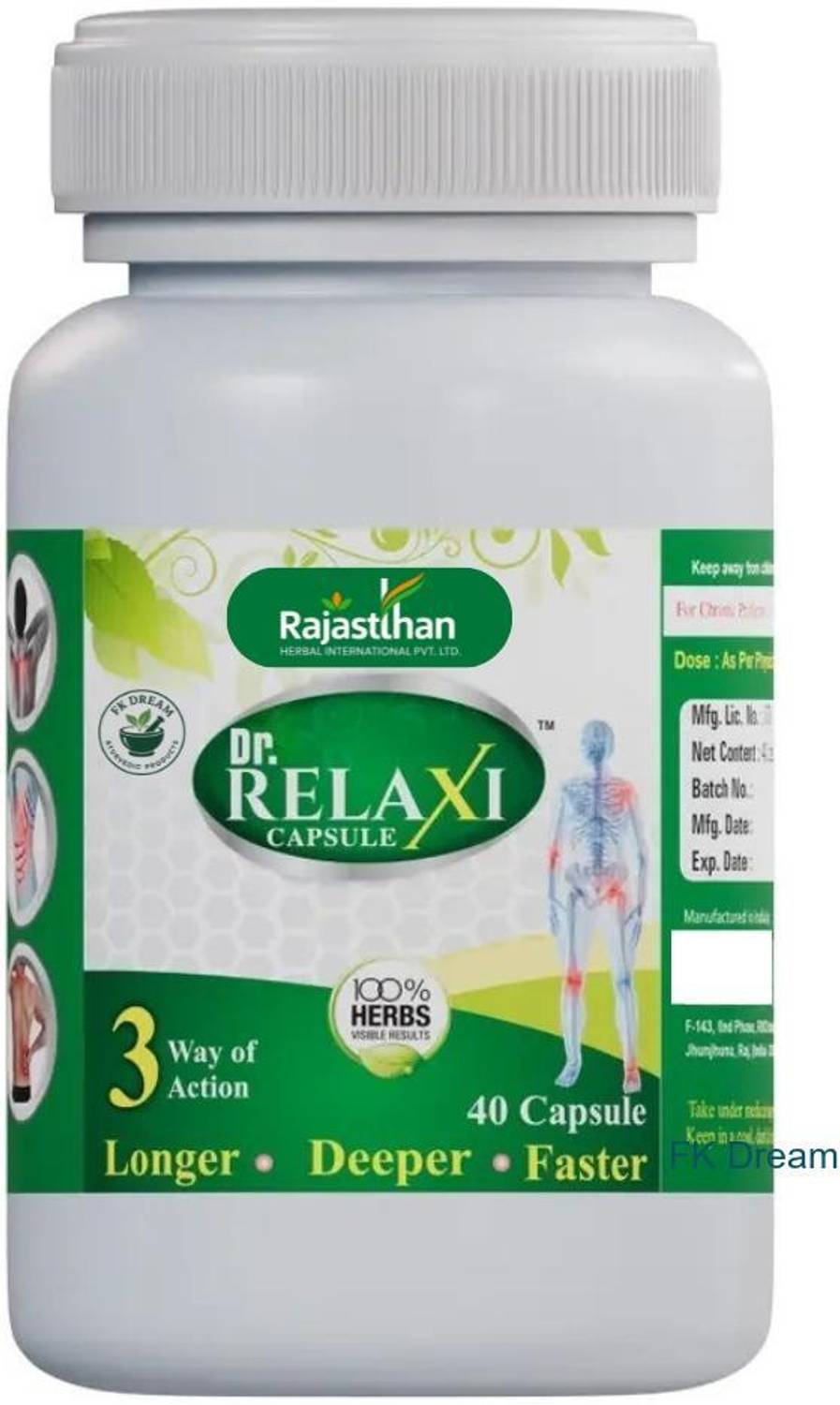 Fkdream Dr RELAXI Capsules Herbal Relief Tonic Price in India Fkdream Dr RELAXI Capsules Herbal Relief Tonic Price in India