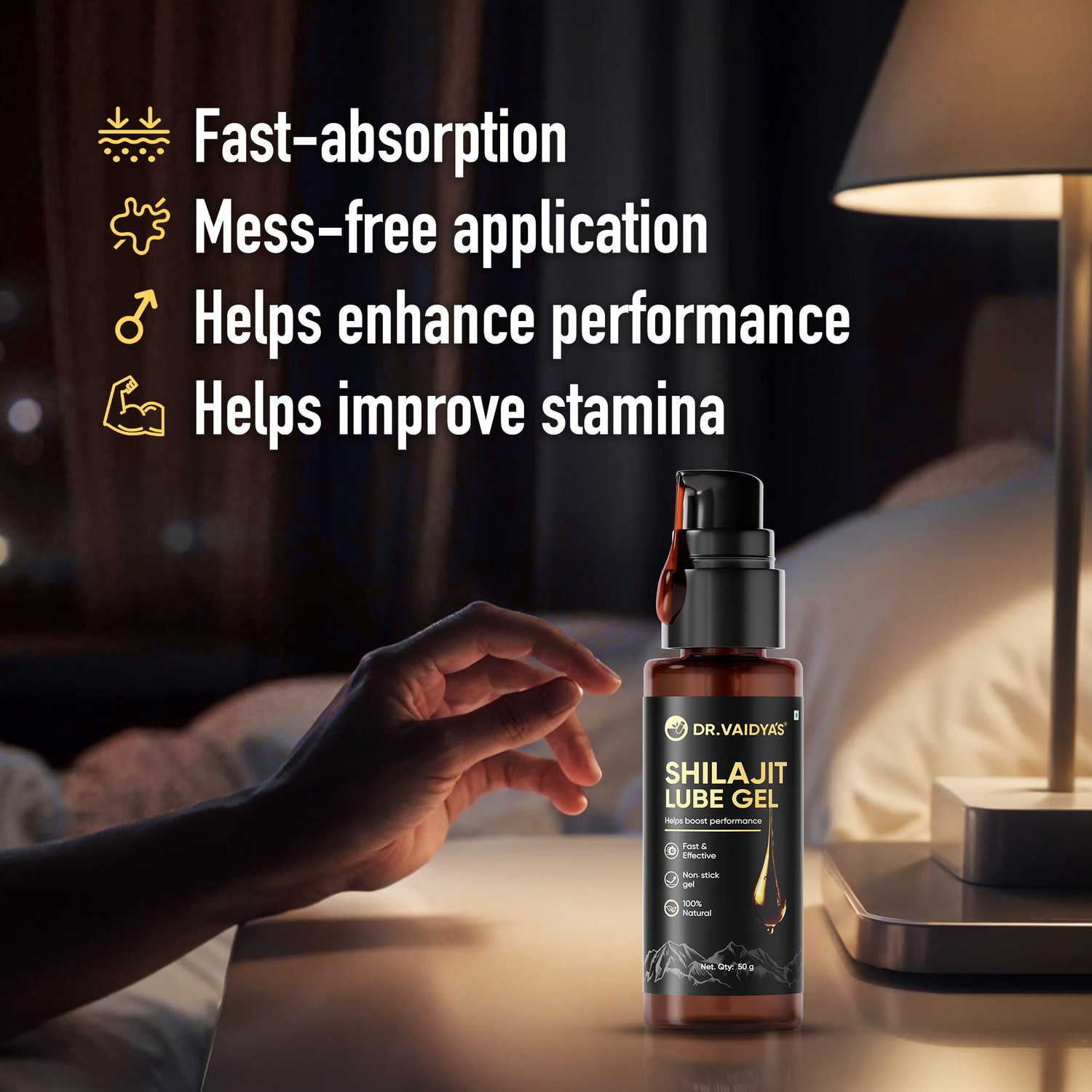Image of DR. VAIDYA'S Shilajit Lube Gel | First Ever Shilajit Infused Lube Gel | 50g Pack of 2