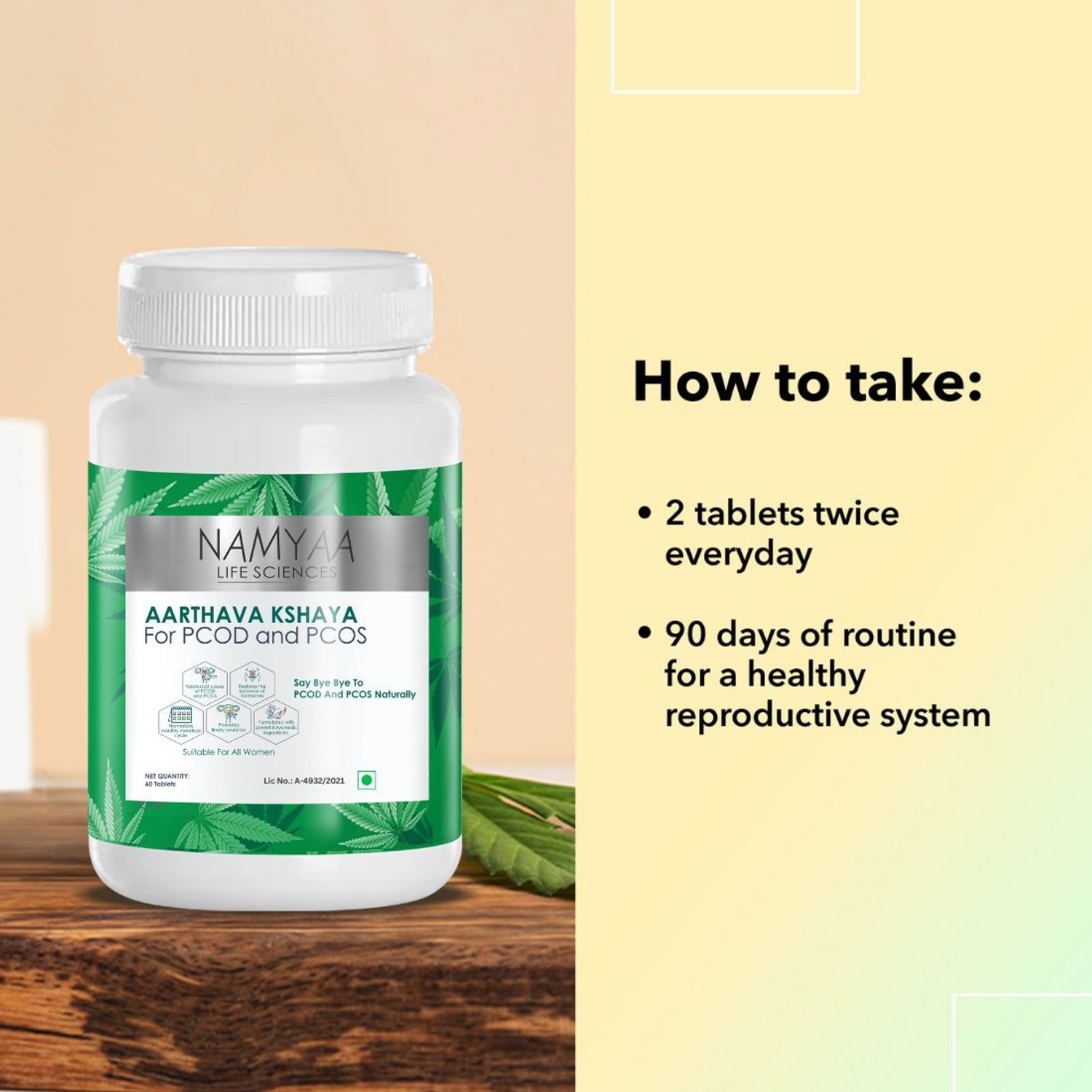 Image of Namyaa Aarthava Kshaya- For PCOD and PCOS- Pack of 60 Tablets