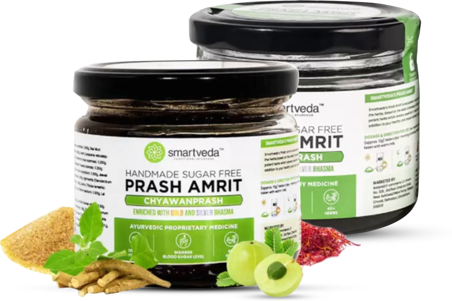 Image of Smartveda Prash Amrit-Sugar Free Chyawanprash 250g* 2, For All Age, Immunity Booster