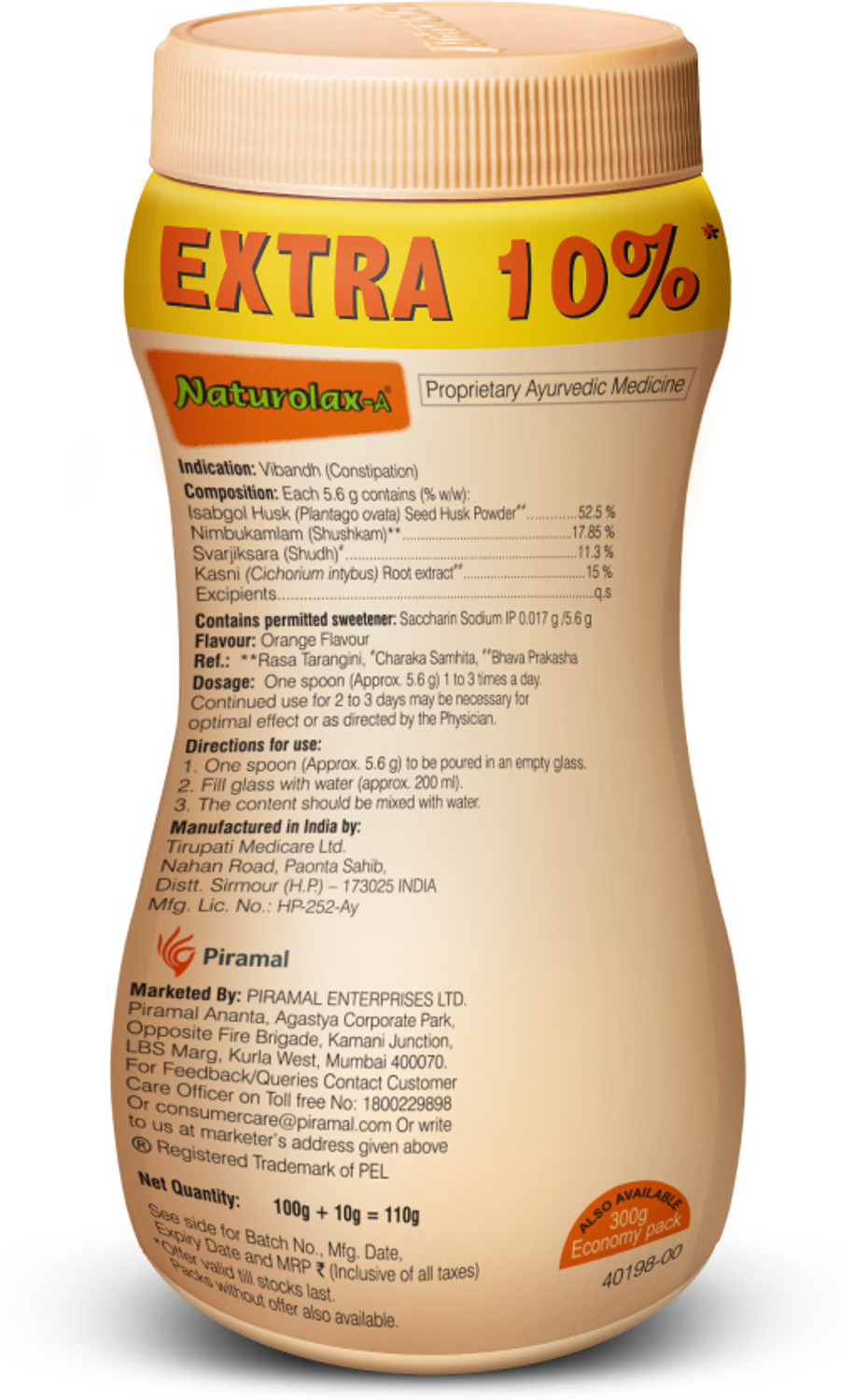 Image of Naturolax -A Tasty Orange Flavour (Fiber from Natural Sources)