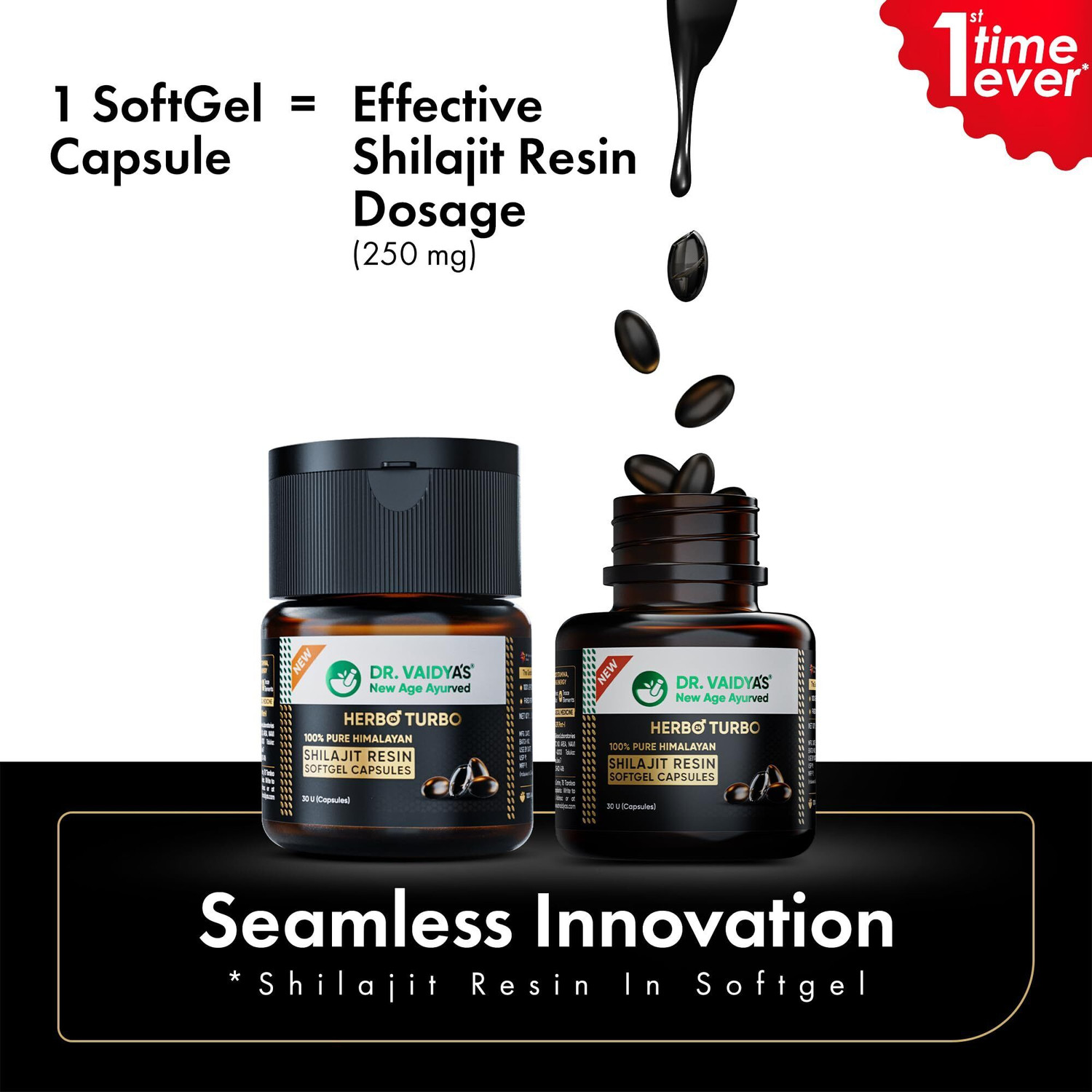 Image of DR. VAIDYA'S Shilajit Gold Resin Softgels for Power & Performance