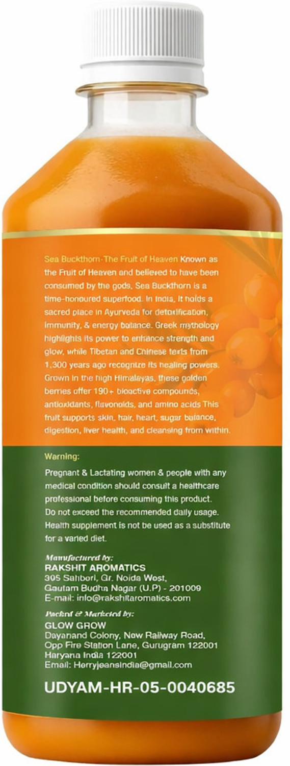 Image of BALEEN Sea Buckthorn Juice | Rich in Vitamin C, Antioxidants & Omega | Support Immunity (500 ml)