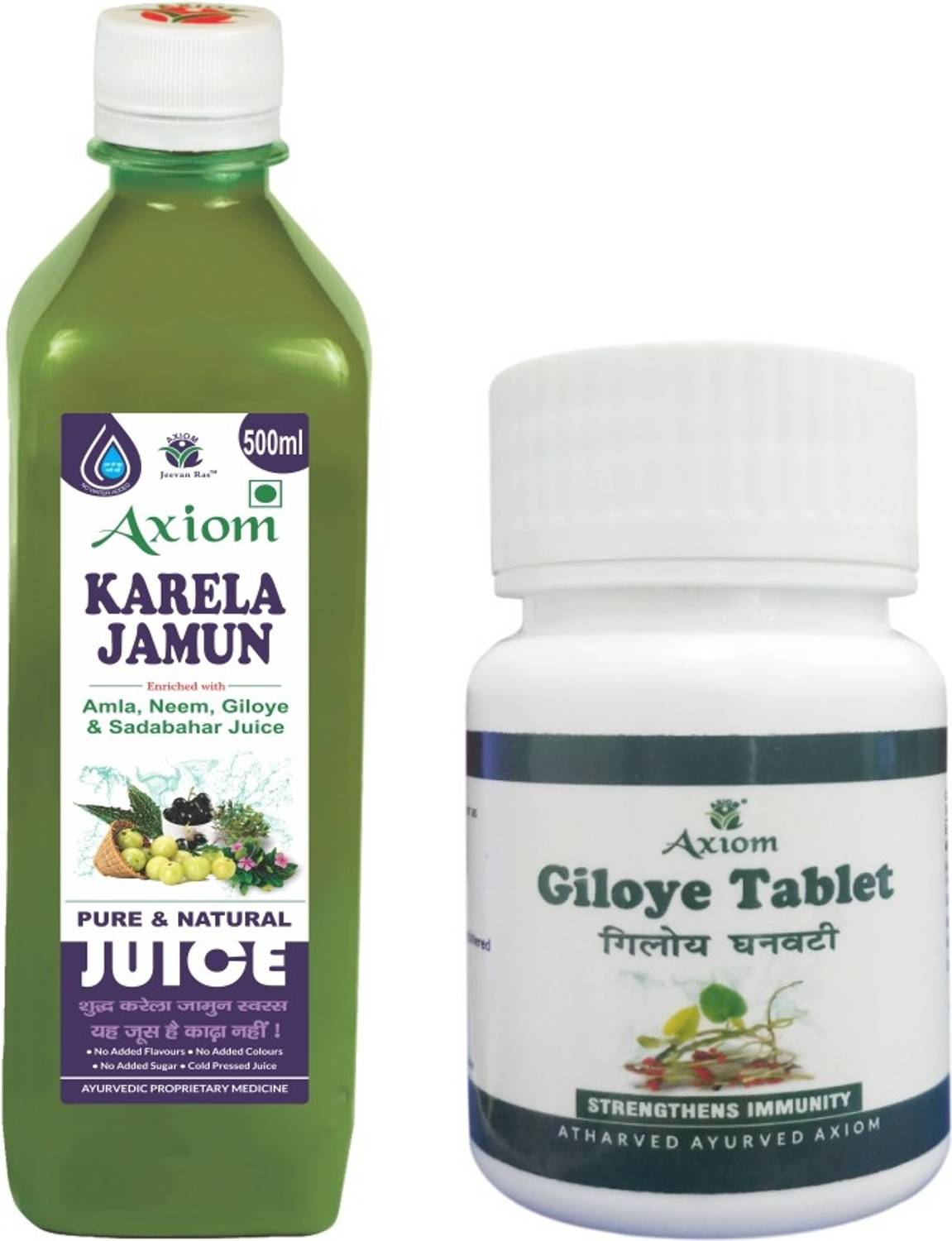 AXIOM Karela jamun 500ml with Giloye tablets