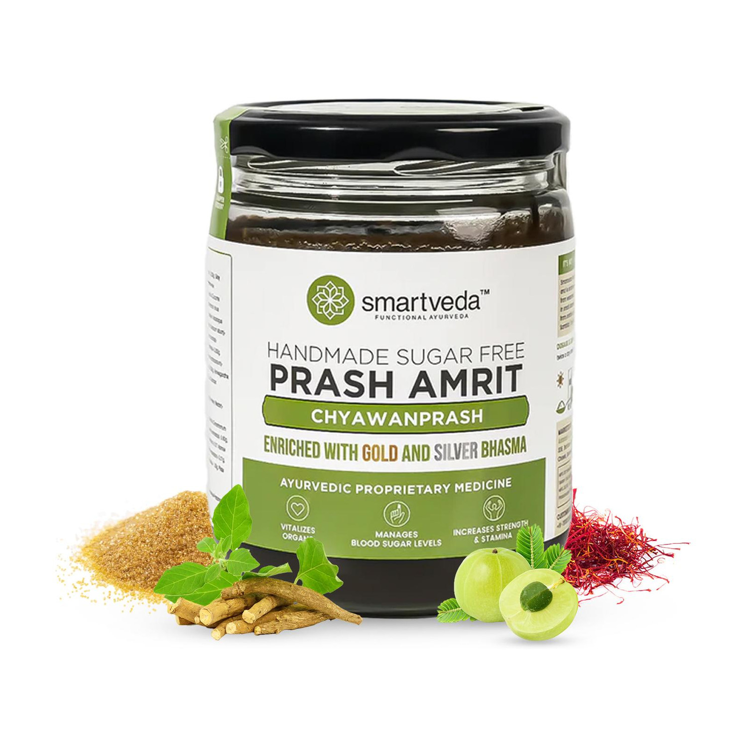 Image of Smartveda Prash Amrit - Sugar Free Chyawanprash 500g, For All Age Groups, Immunity Booster