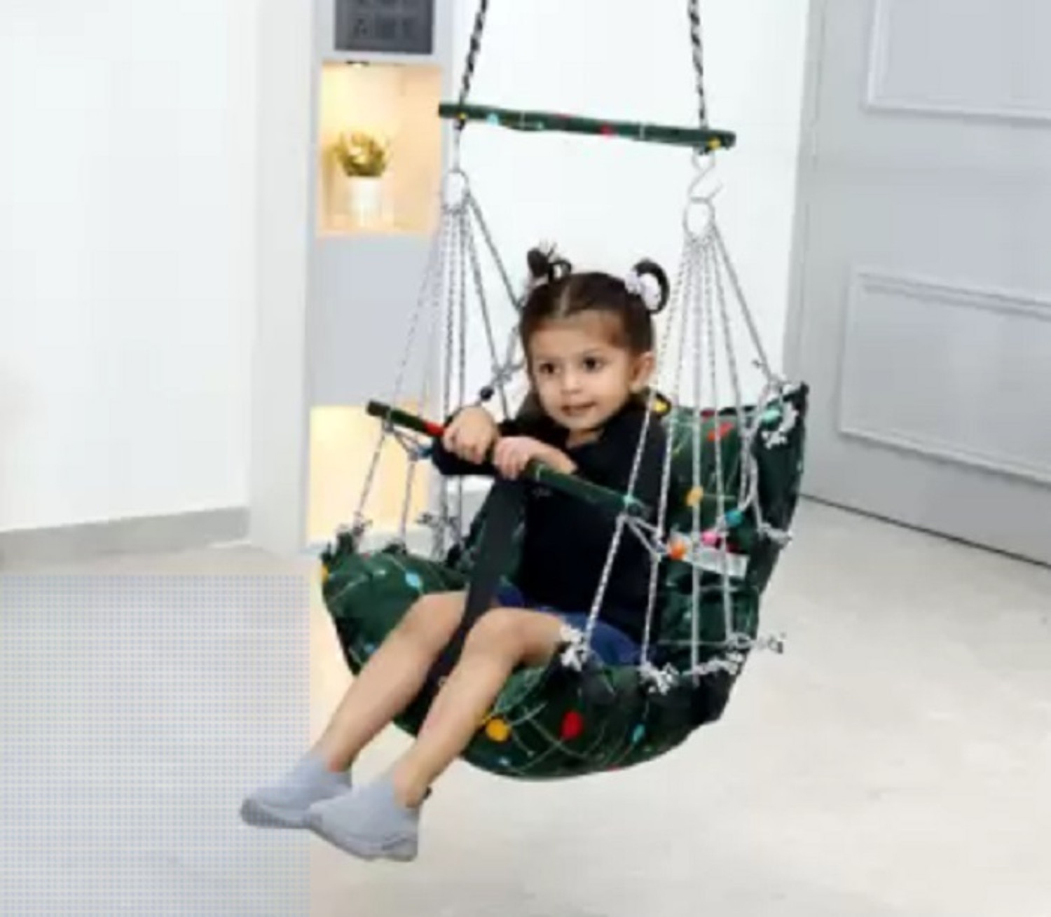 Image of SHOP & WEAR Baby Swing Folding & Washable 1-3 Years With Safety Belt indoor-Outdor swing Cotton Small Swing