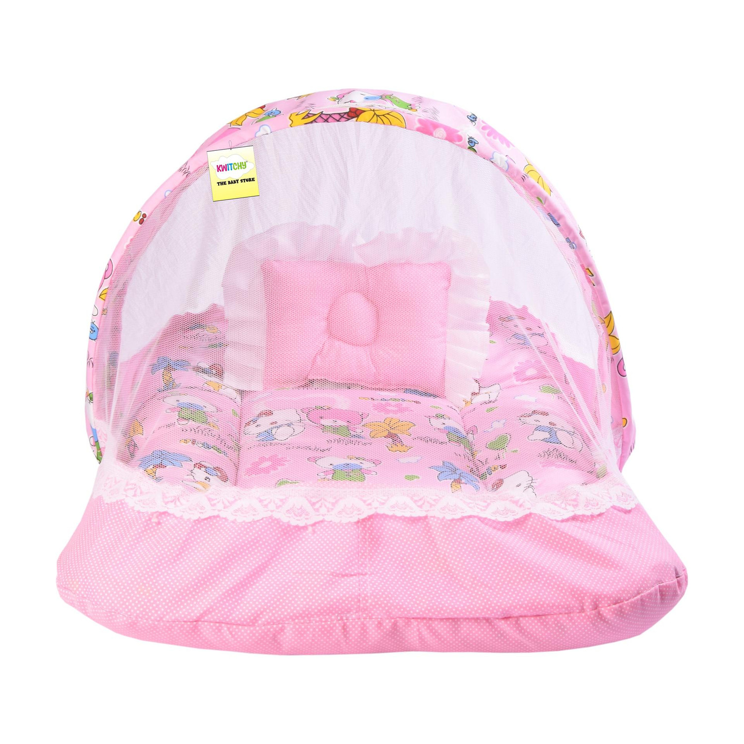 Image of Kwitchy New Born Baby Mosquito Net Bed with Cushioned Pillow