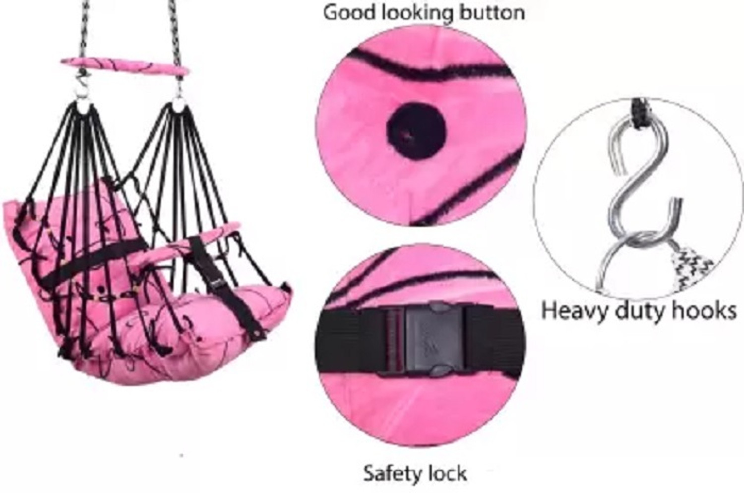 Image of KD CREATION Cotton Swing for Kids Baby 1-3 Years (multi colour} COTTEN SWING BABY SWING