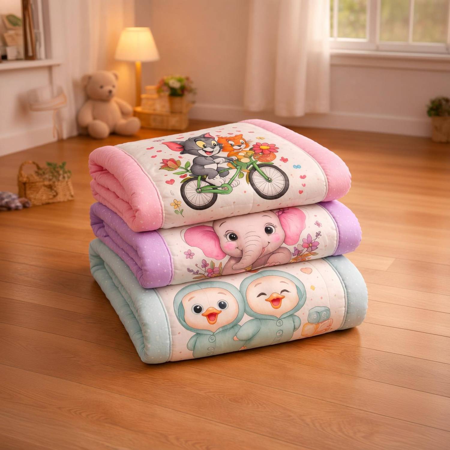 AAROVI Tom & Jerry, Elephant & Duck Print Baby godadi Baby Godadi Uniqe