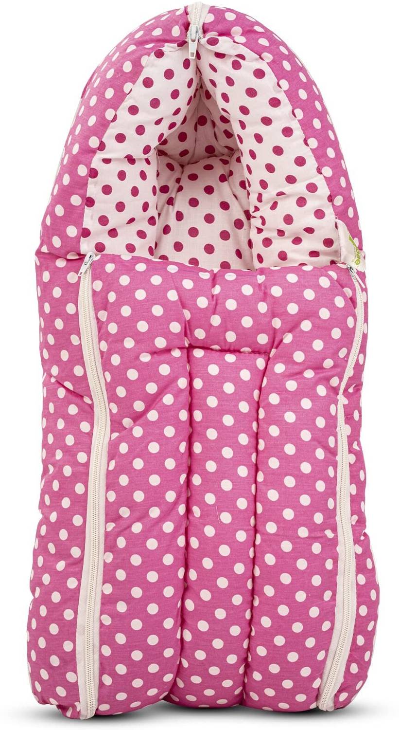 baybee 3 in 1 New Born Baby Carry Bed Sleeping Bag Travel Baby Bed for 0-12 months Old Carry Bed Baby Carry Nest Ultra Soft Cotton Breathable Lounger Cover with Zipper,