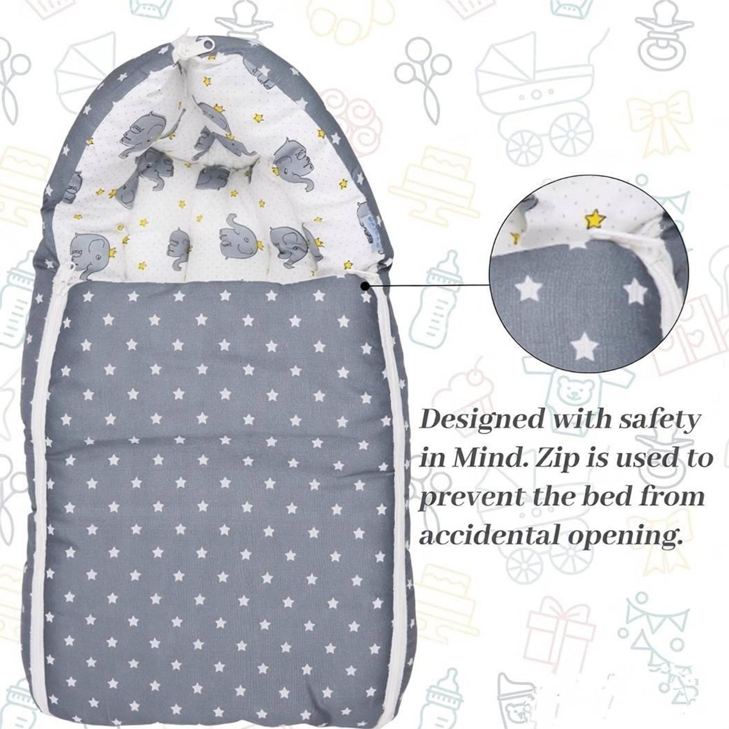 Kiddilan 3 in 1 Baby's Carry Bed Sleeping Bag Baby -Portable Bedding - Image 1