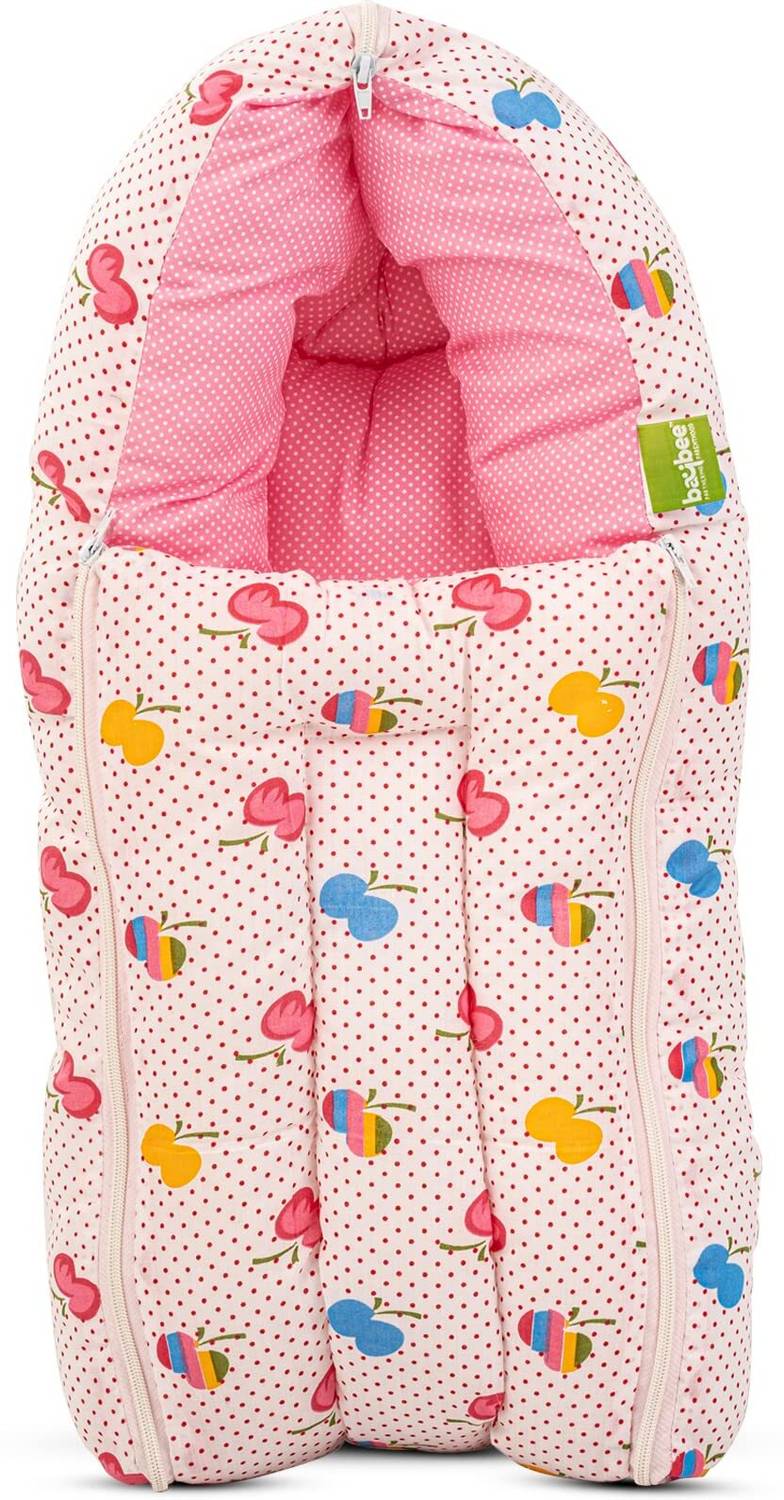 baybee 3 in 1 New Born Baby Carry Bed Sleeping Bag Travel Baby Bed for 0-12 months Old Carry Bed Baby Carry Nest Ultra Soft Cotton Breathable Lounger Cover with Zipper,