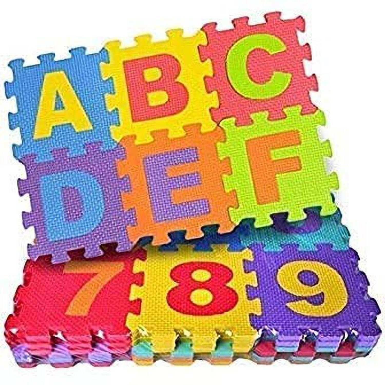 AMIGOS STORE Puzzle Foam Mat for Kids Interlocking Learning Educational Alphabet And Numbers Floor Mat for Baby Kids Playing (36 Pieces)