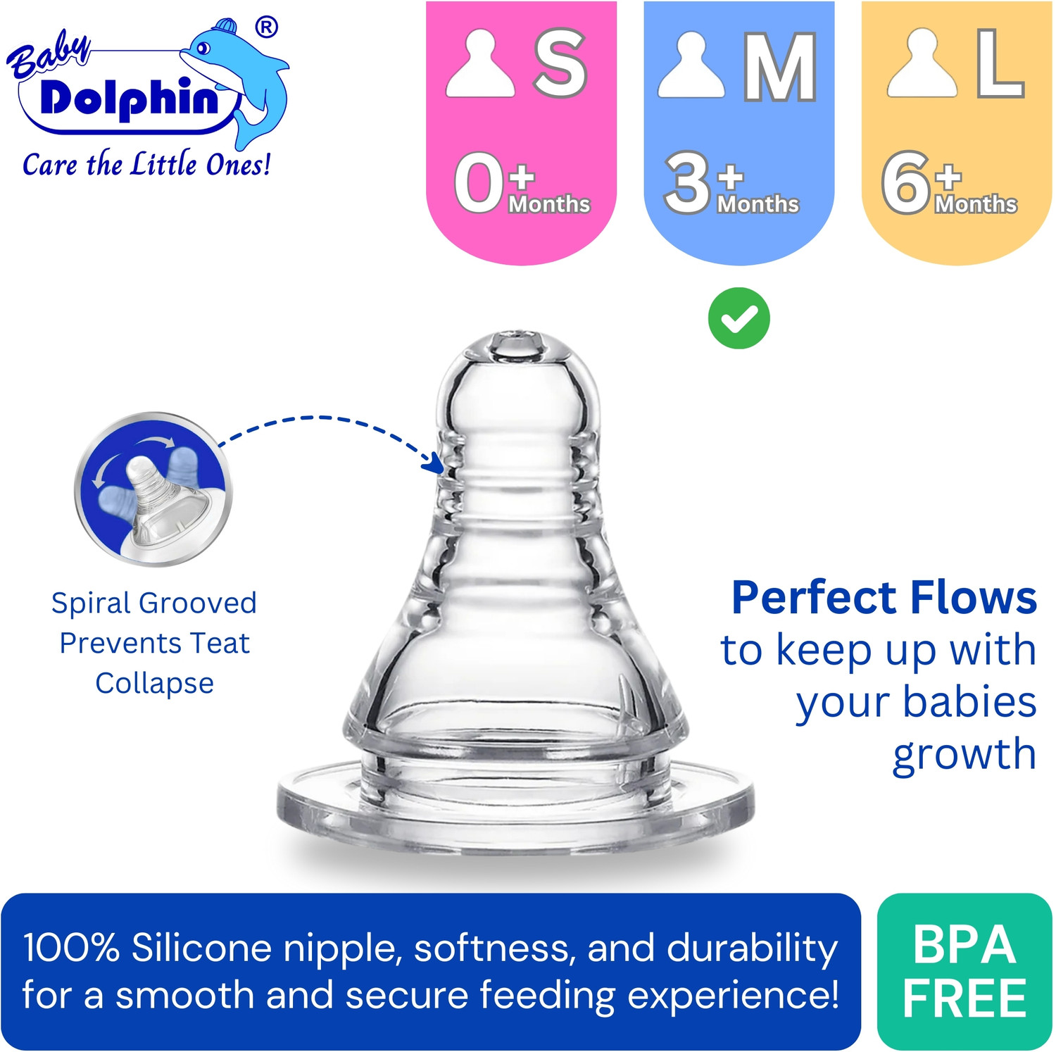 Image of Baby Dolphin Prince 2 in 1 Baby Feeding Bottle with Spoon |Anti-Colic| BPA Free, 3m+, Fish - 125 ml