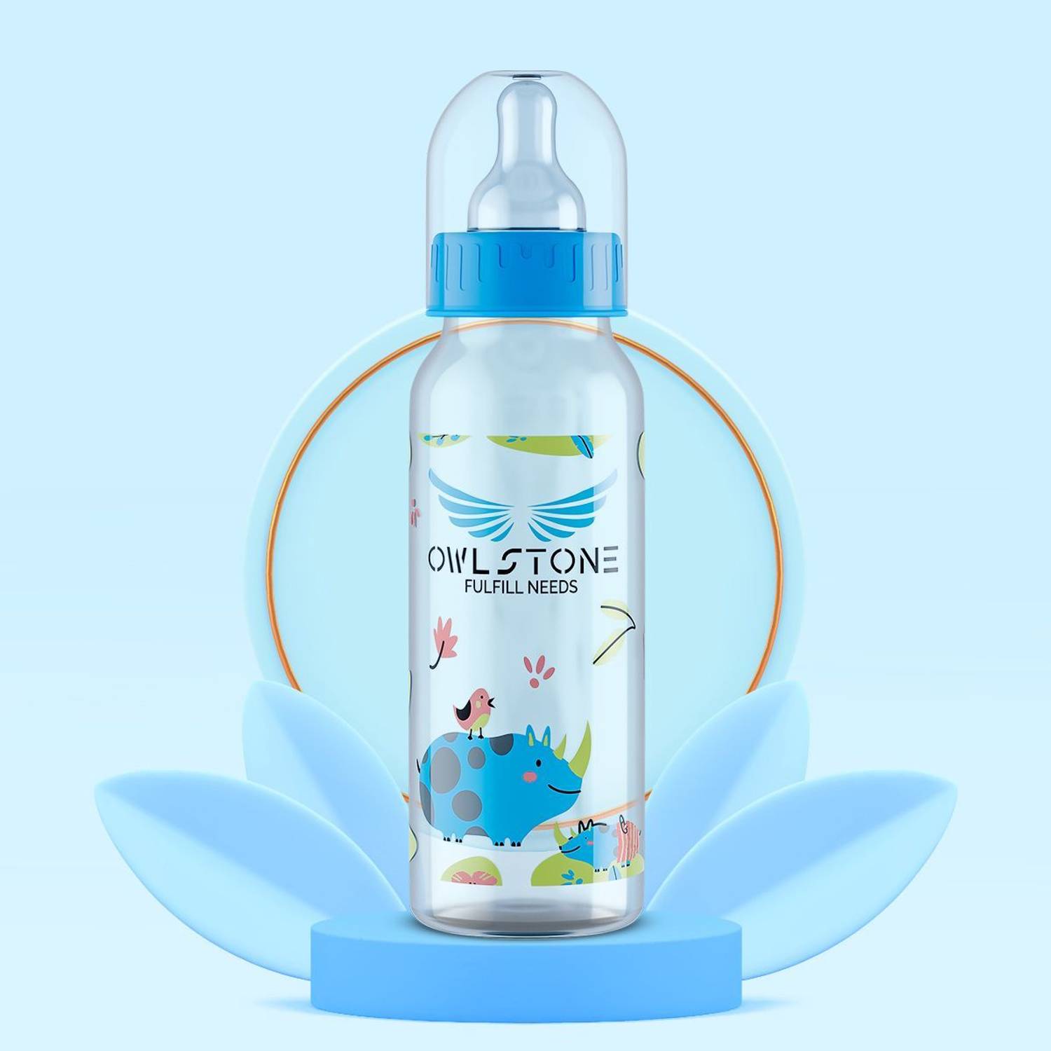 3D METRO SUPER STORE By OWLSTONE Anti-Colic Slim Neck Essential Baby Feeding Bottle, BPA Free - 250 cc