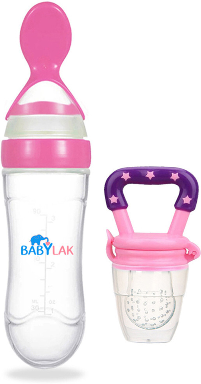 Image of babylak baby bottle food feeder spoon bottle with feeding spoon Bottle for kids - 90 ml