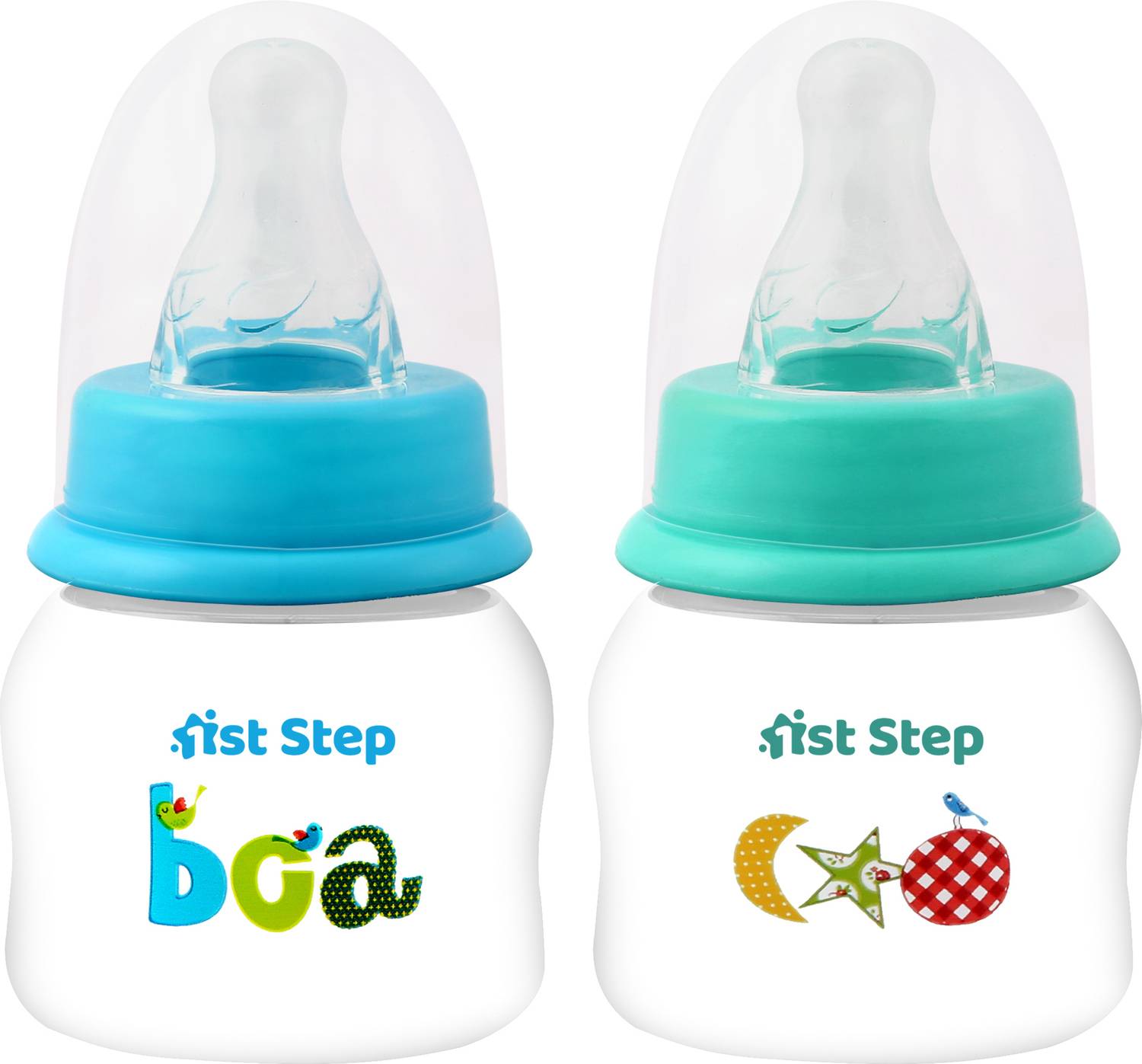 1st Step BPA Free Baby Feeding Bottle with Anti-Colic Nipple for Infants (Pack of 2) - 60 ml