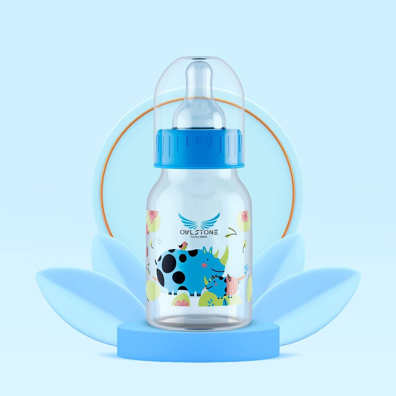 3D METRO SUPER STORE By OWLSTONE Anti-Colic Slim Neck Essential Baby Feeding Bottle, BPA Free - 125 cc