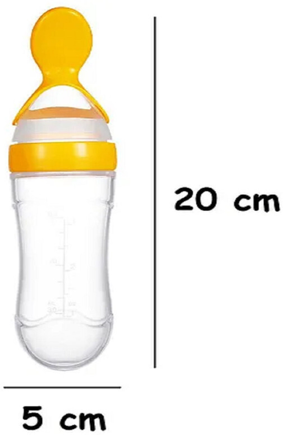 Image of Swito Mart BABY SQUEEZE FOOD FEEDER BOTTLE WITH DISPENSING SPOON BPA FREE SILICONE - 90 ml