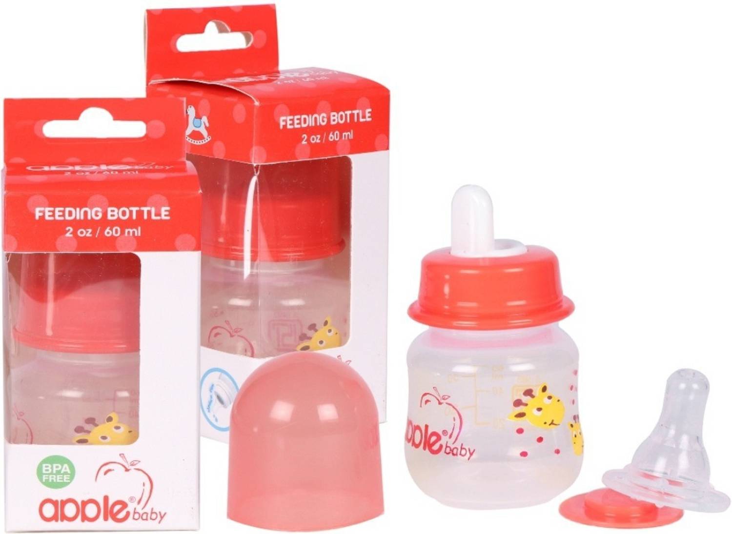 Apple Baby Feeding Bottle For Babies- 60ml - 60 ml