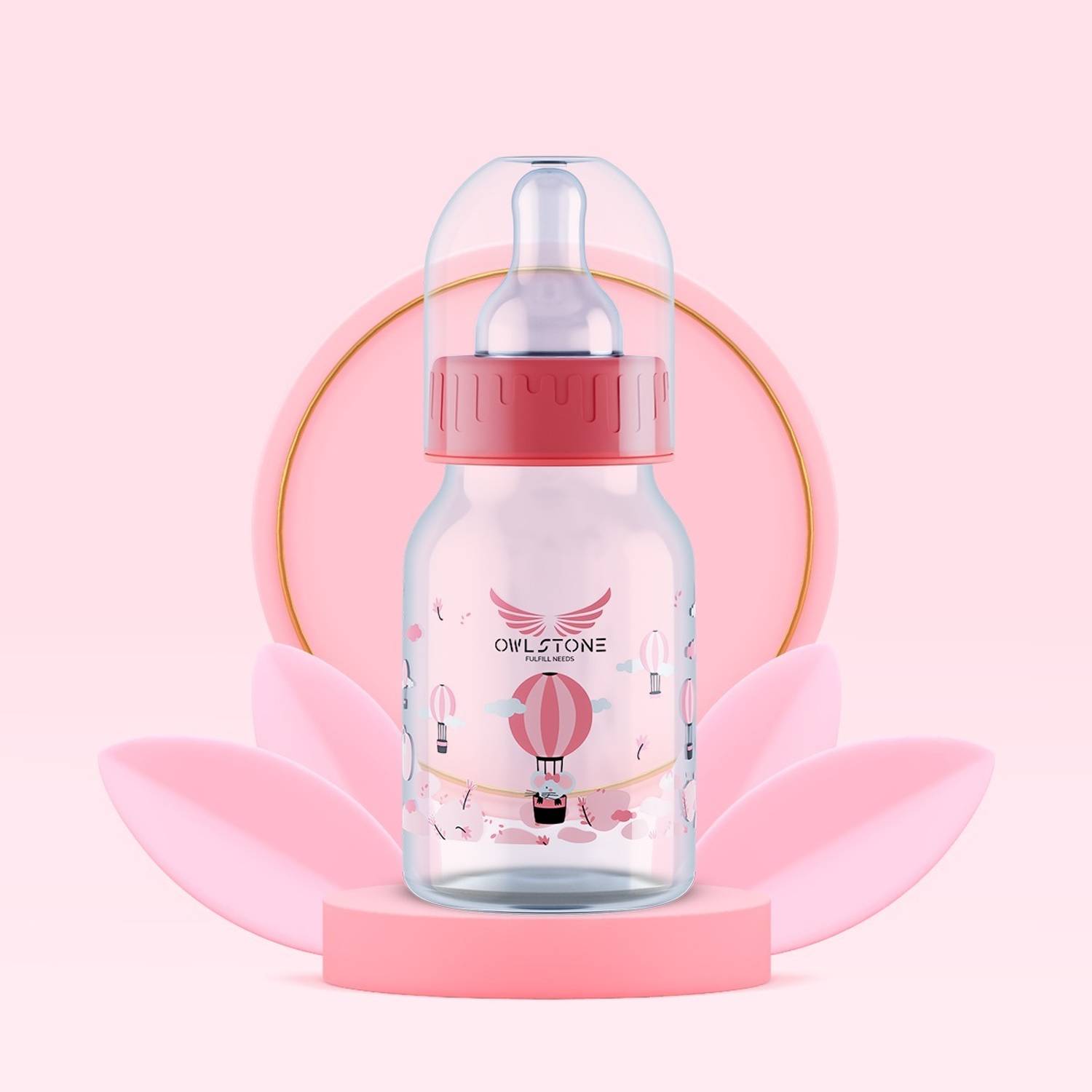 3D METRO SUPER STORE By OWLSTONE Anti-Colic Slim Neck Essential Baby Feeding Bottle, BPA Free - 125 ml