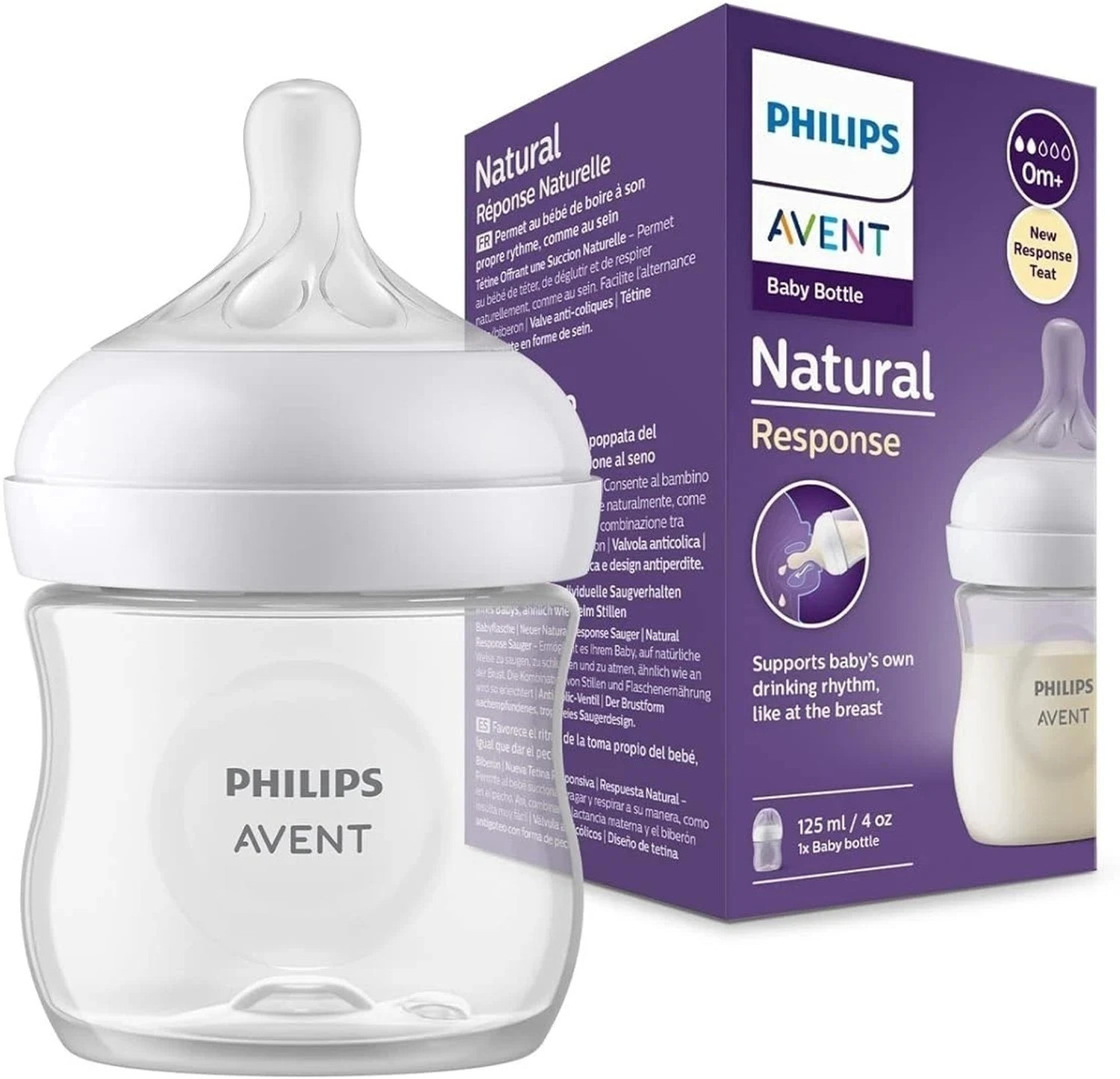 Image of Philips Avent Natural Response Baby Bottle SCY900 /01 | 0m+ age | BPA free | Pack of 1 - 125 ml