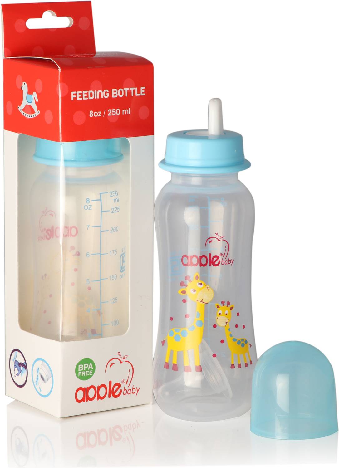 Apple Baby Feeding Bottle For Babies - Blue - 240ml - 240 ml