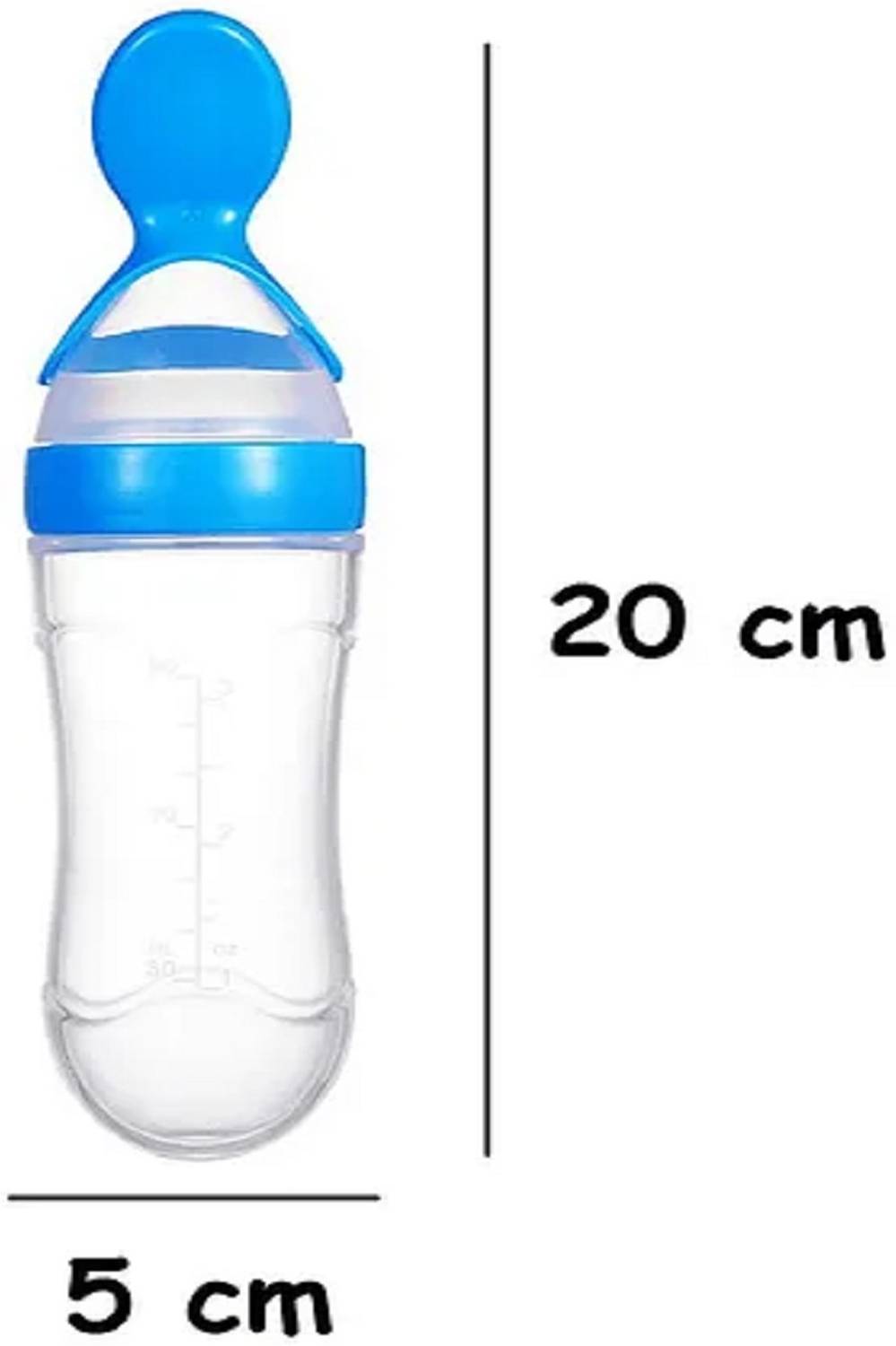 Ambiaim International BABY SQUEEZE FOOD FEEDING BOTTLE WITH DISPENSING SPOON BPA FREE SILICONE - 90 ml