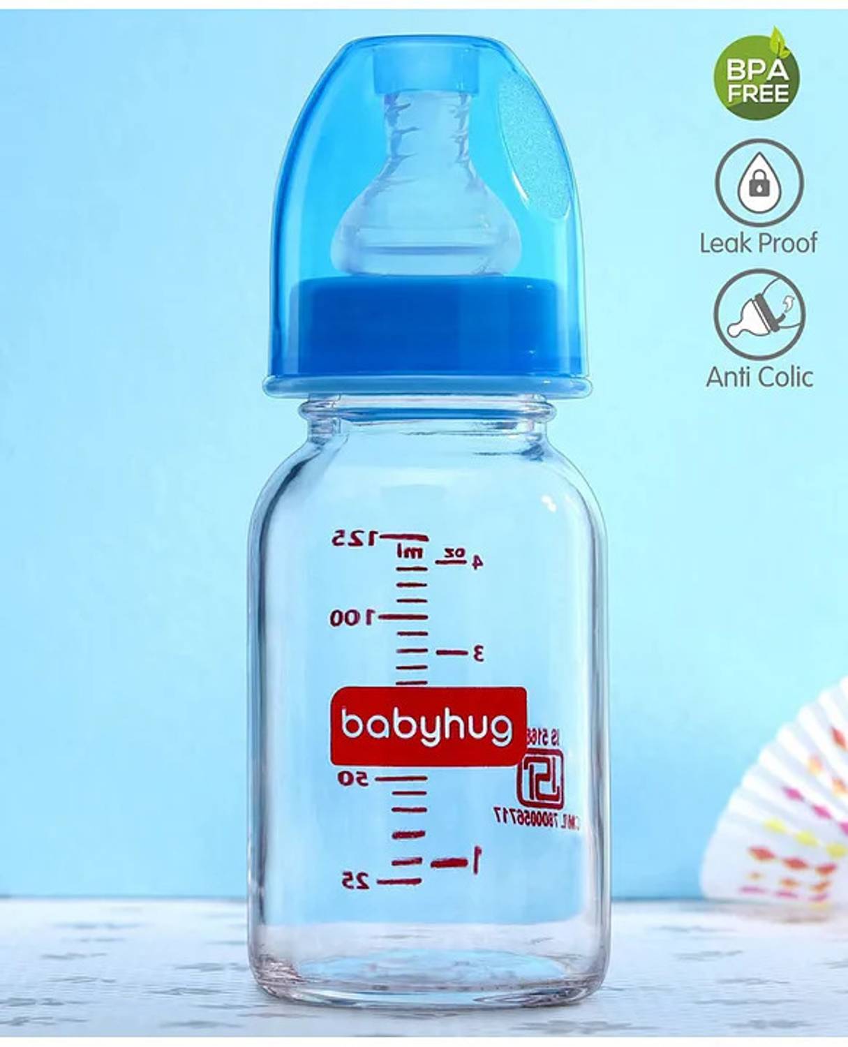 babyhug Glass Baby Bottle -125 ml - 125 ml