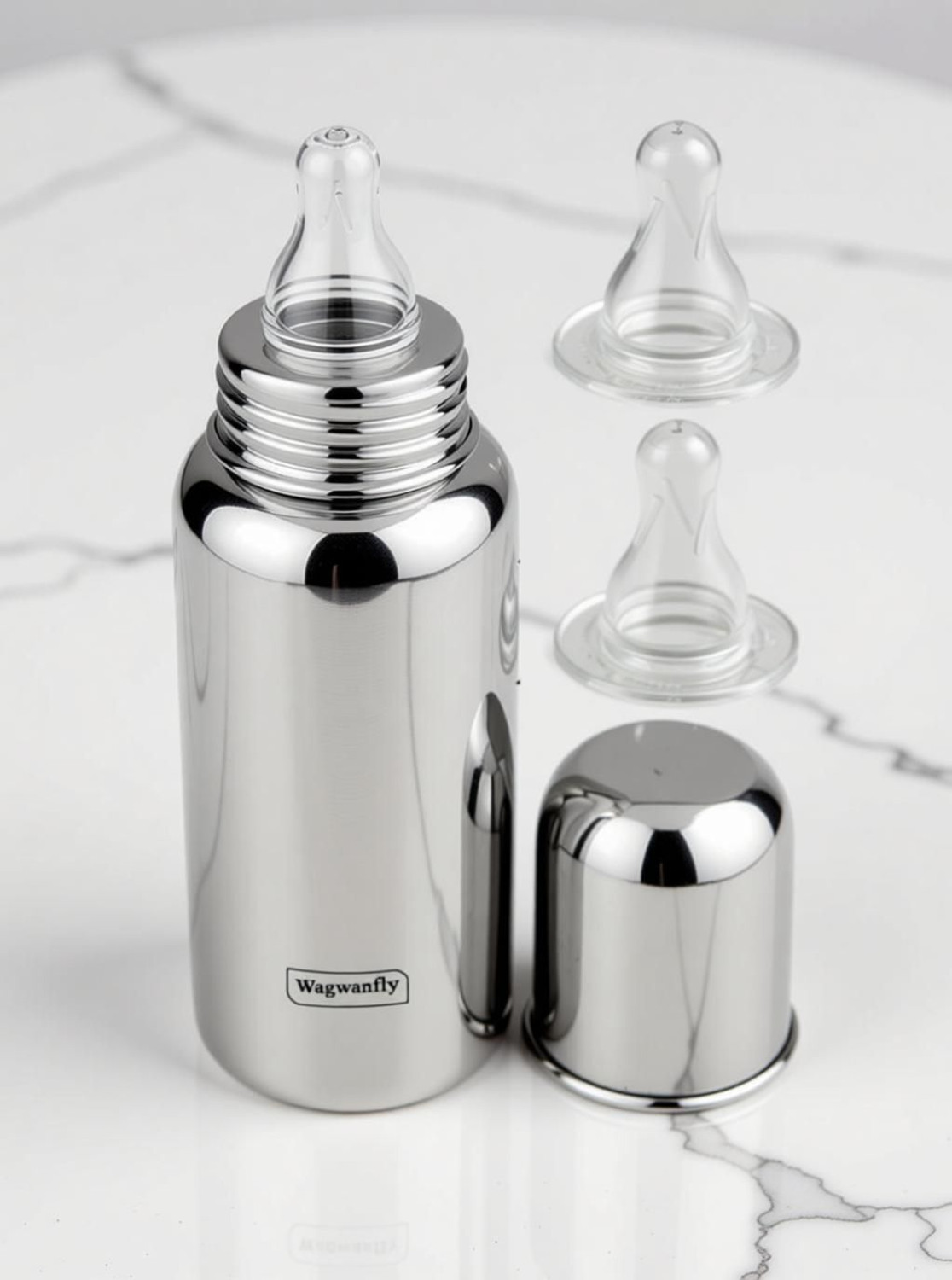 Image of Wagwanfly Premium Steel Bottle for Milk Feeding Bottle BPA Free for Babies Newborns - 240 ml