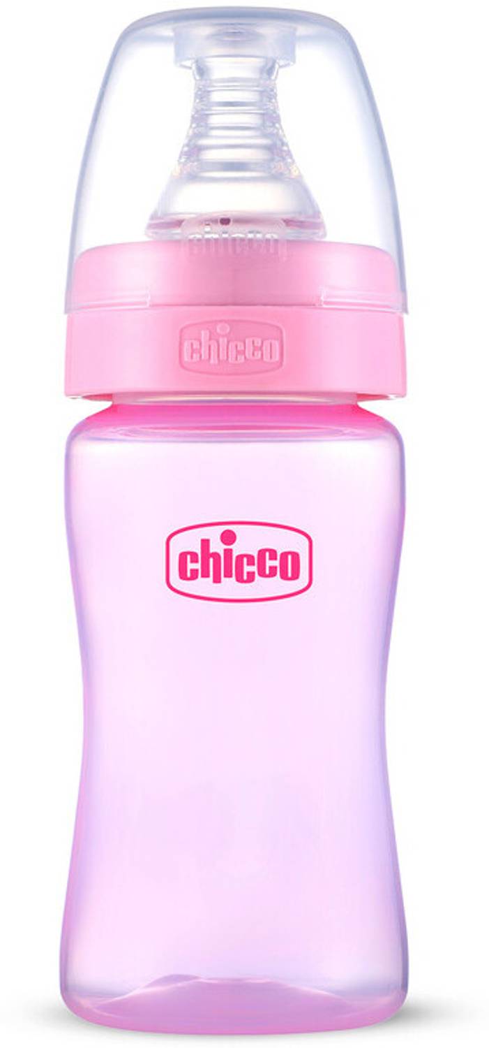Chicco Feed Easy Colored Narrow Neck Feeding Bottle 125 ml Pink 0M+ - 125 ml