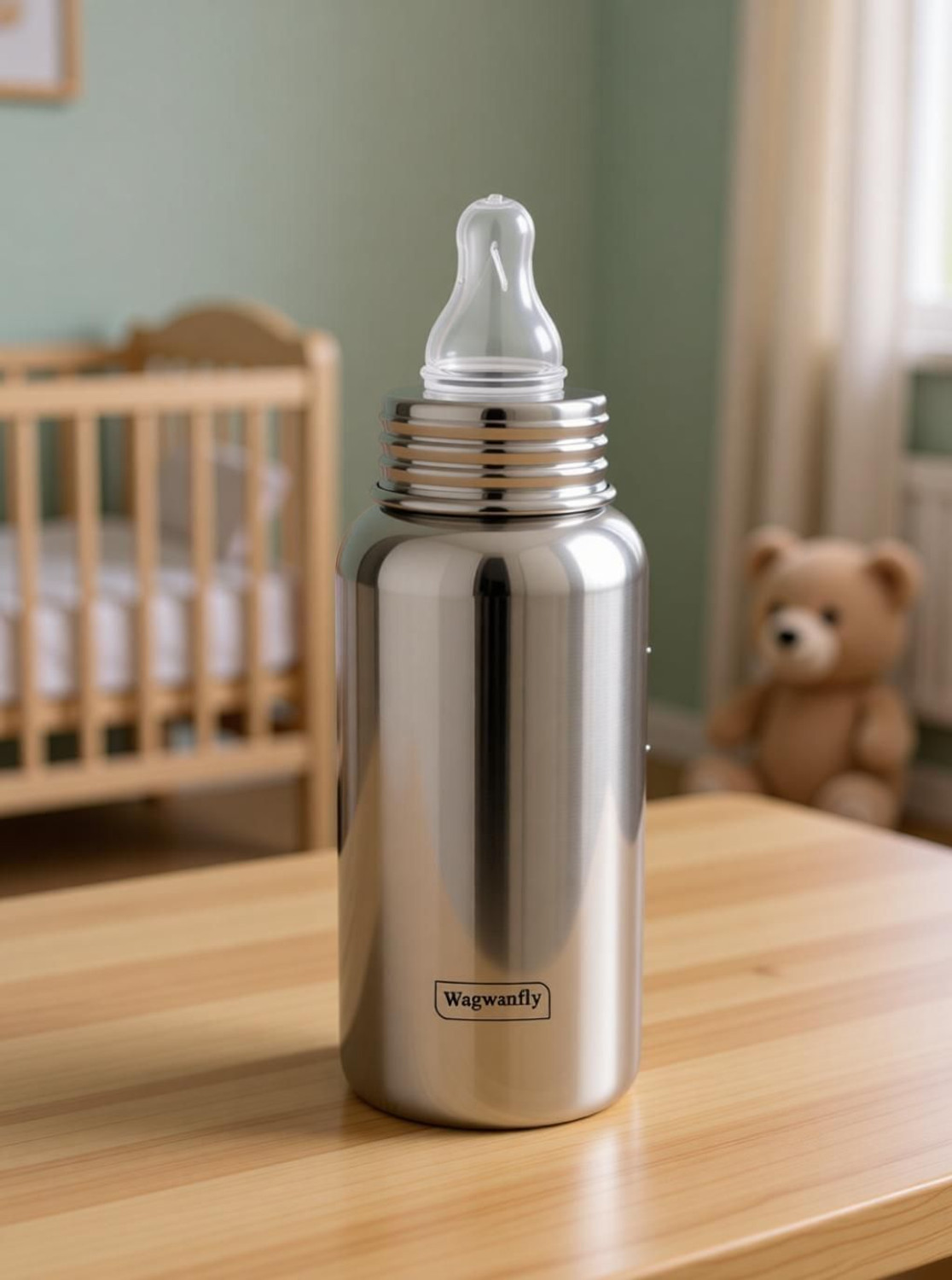 Image of Wagwanfly Premium Steel Bottle for Milk Feeding Bottle BPA Free for Babies Newborns - 240 ml