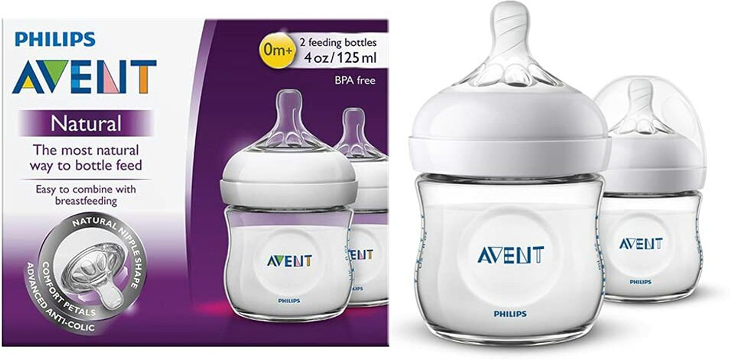 Image of PHILIPS Avent Natural Baby feeding Bottle Twin Pack - 125 ml